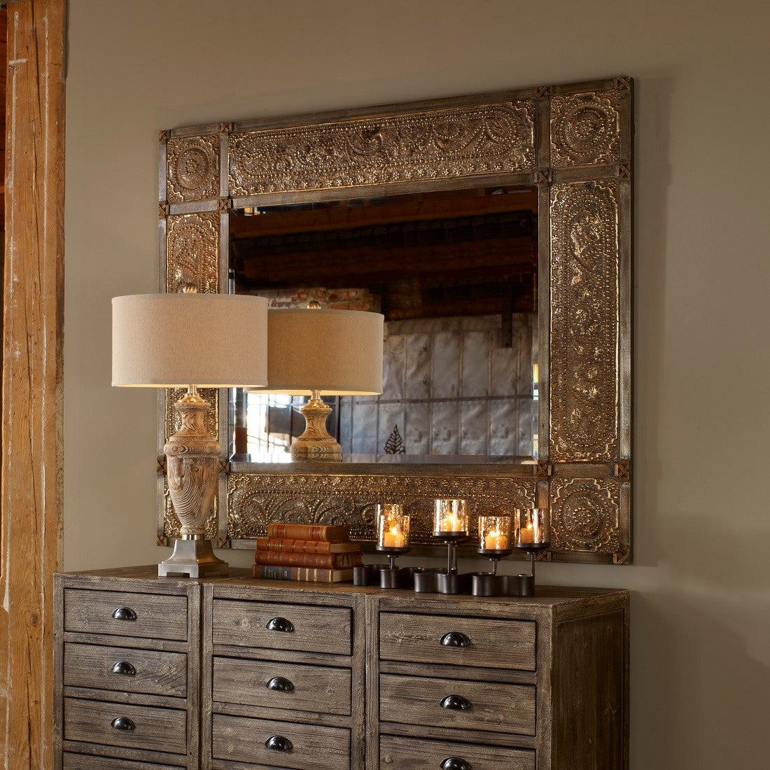 Harvest Serenity Champagne Gold Wall Mirror