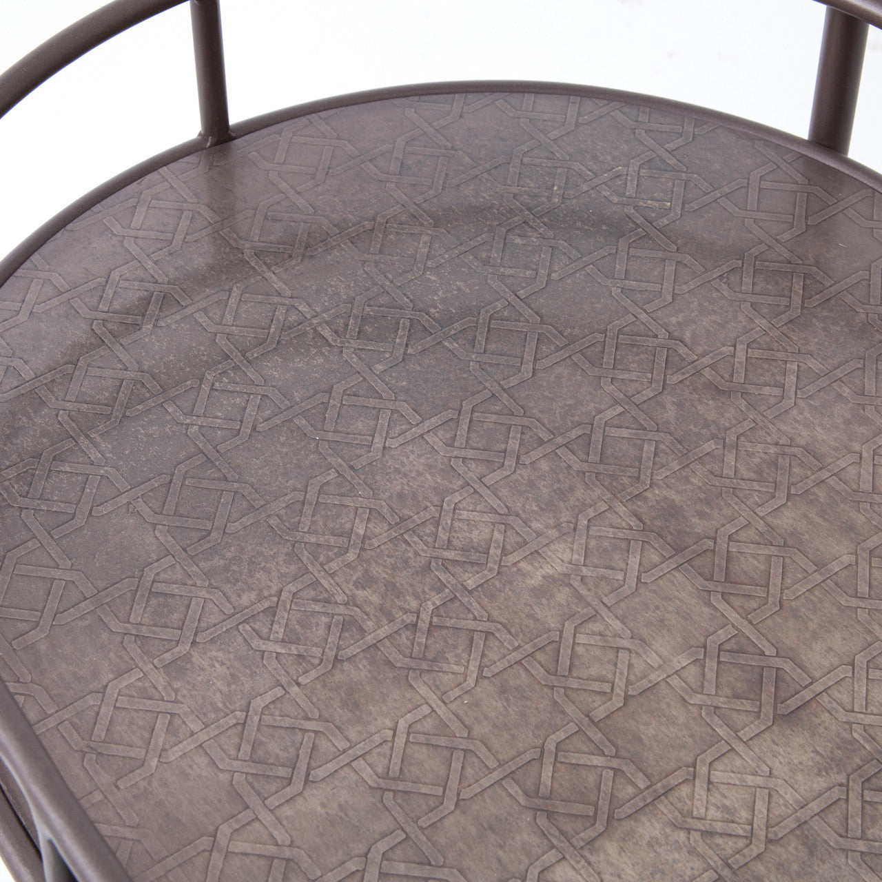 Teague Antiqued Brass Oval Bar Cart