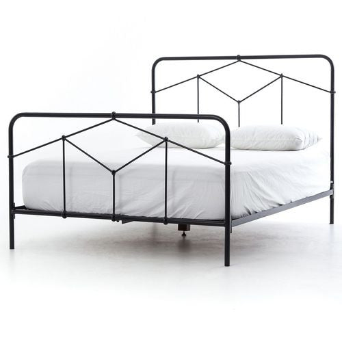 Piper Vintage Black Iron Queen Platform Beds