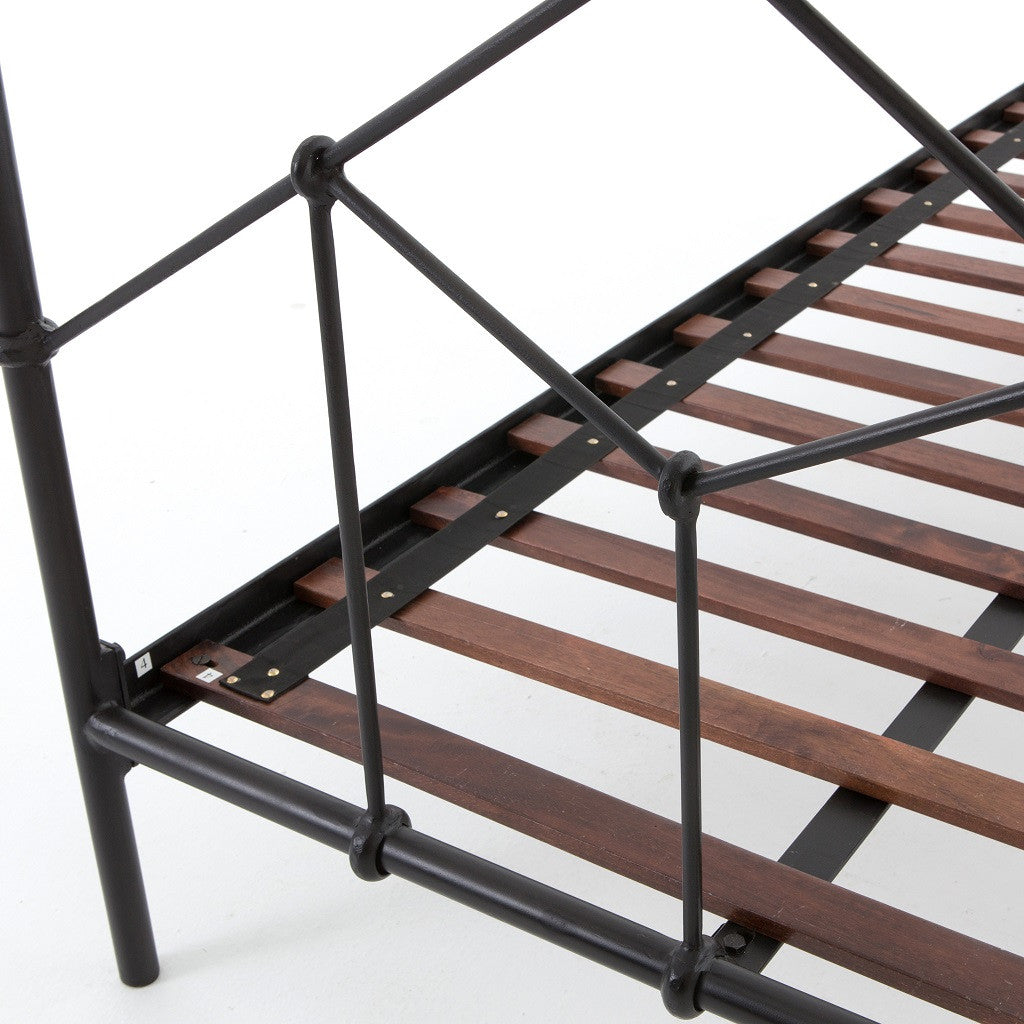 Piper Vintage Black Iron Twin Platform Beds