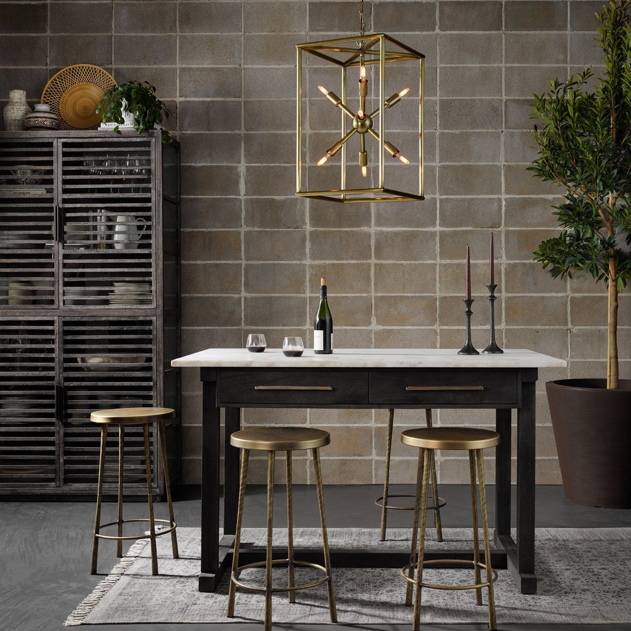 Westwood Industrial Antiqued Brass BarStools