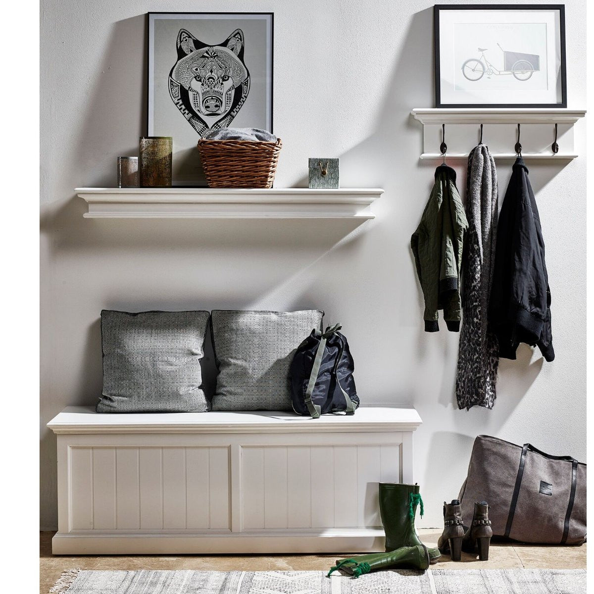 Coastal French White Trunk Storage Chest