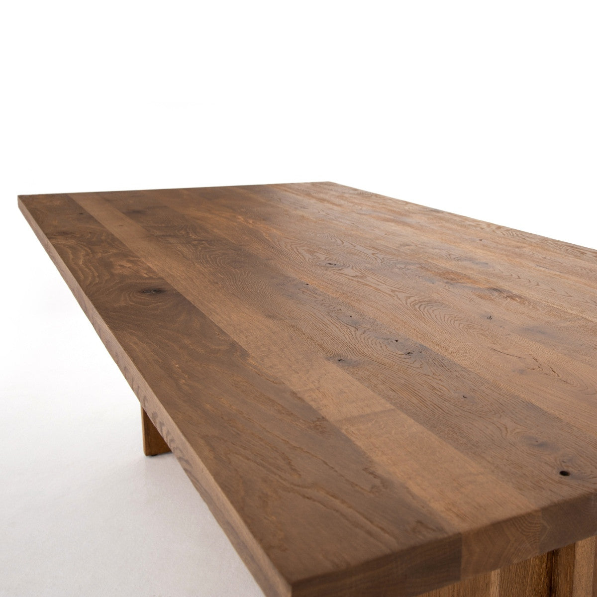 Erie Oak Wood Modern Trestle Dining Table 89"