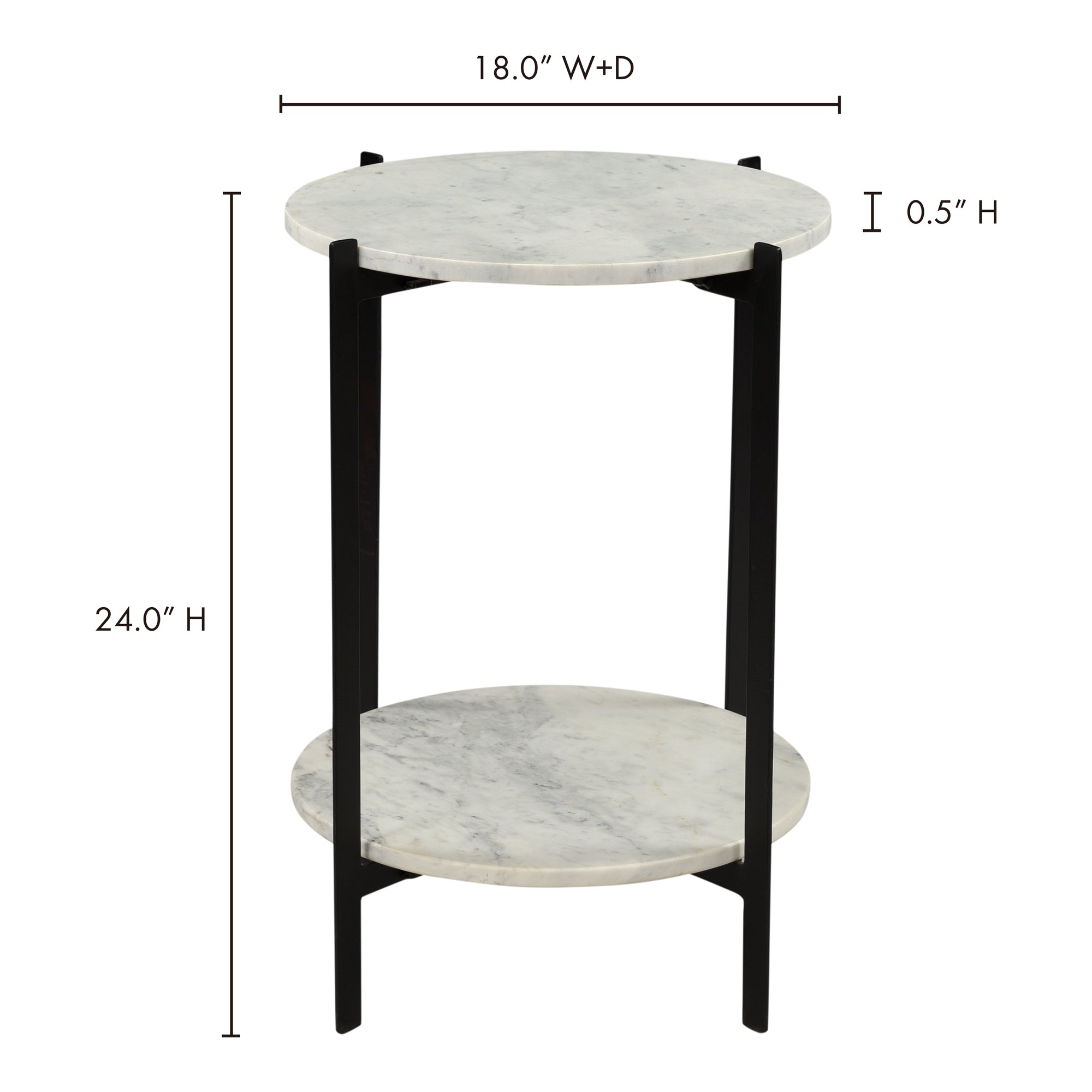 Melanie Accent Table White by Moe's Home Collection - view 3