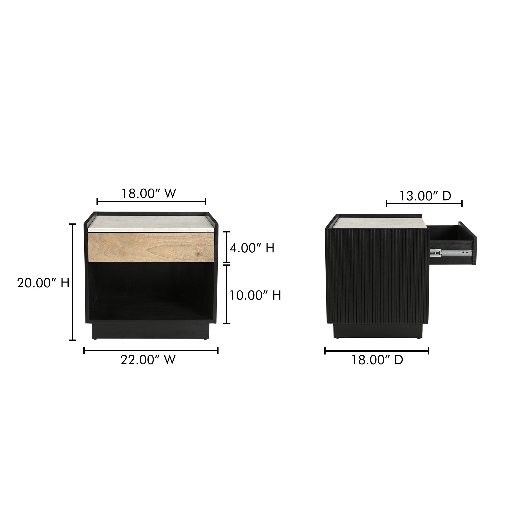 Carter Nightstand Black by Moe's Home Collection - view 4