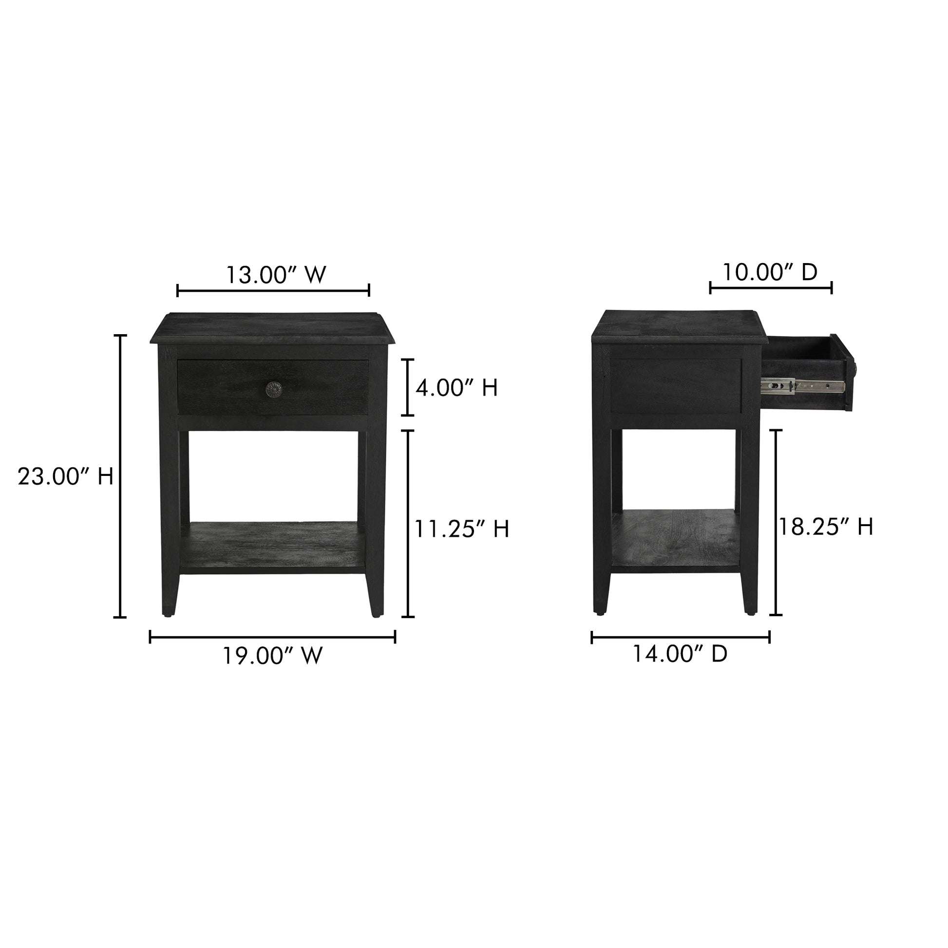 Corrine Nightstand Antique Black by Moe's Home Collection - view 4