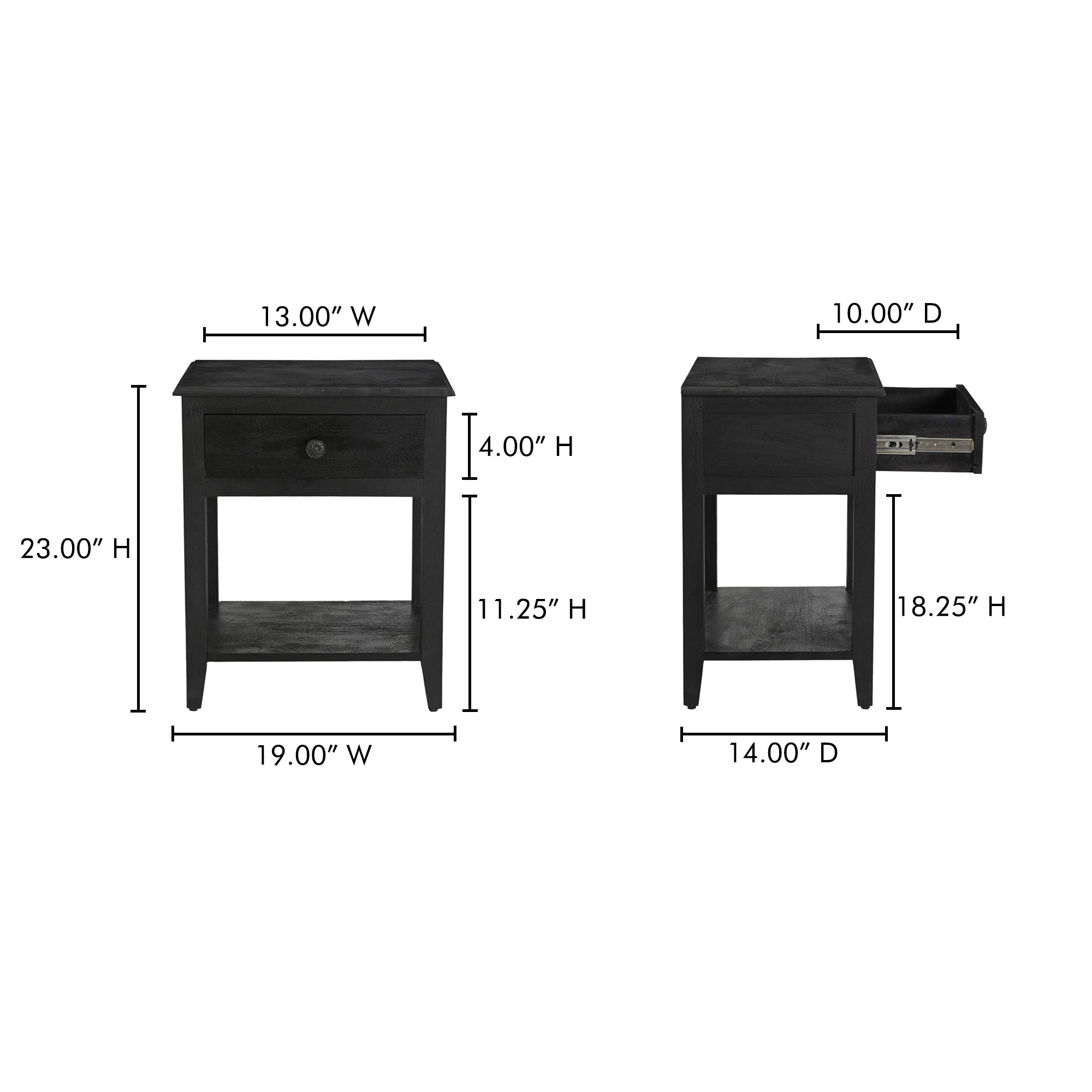 Corrine Nightstand Antique Black by Moe's Home Collection - view 4