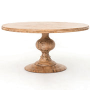 Rustic White 60" Round Pedestal Dining Table