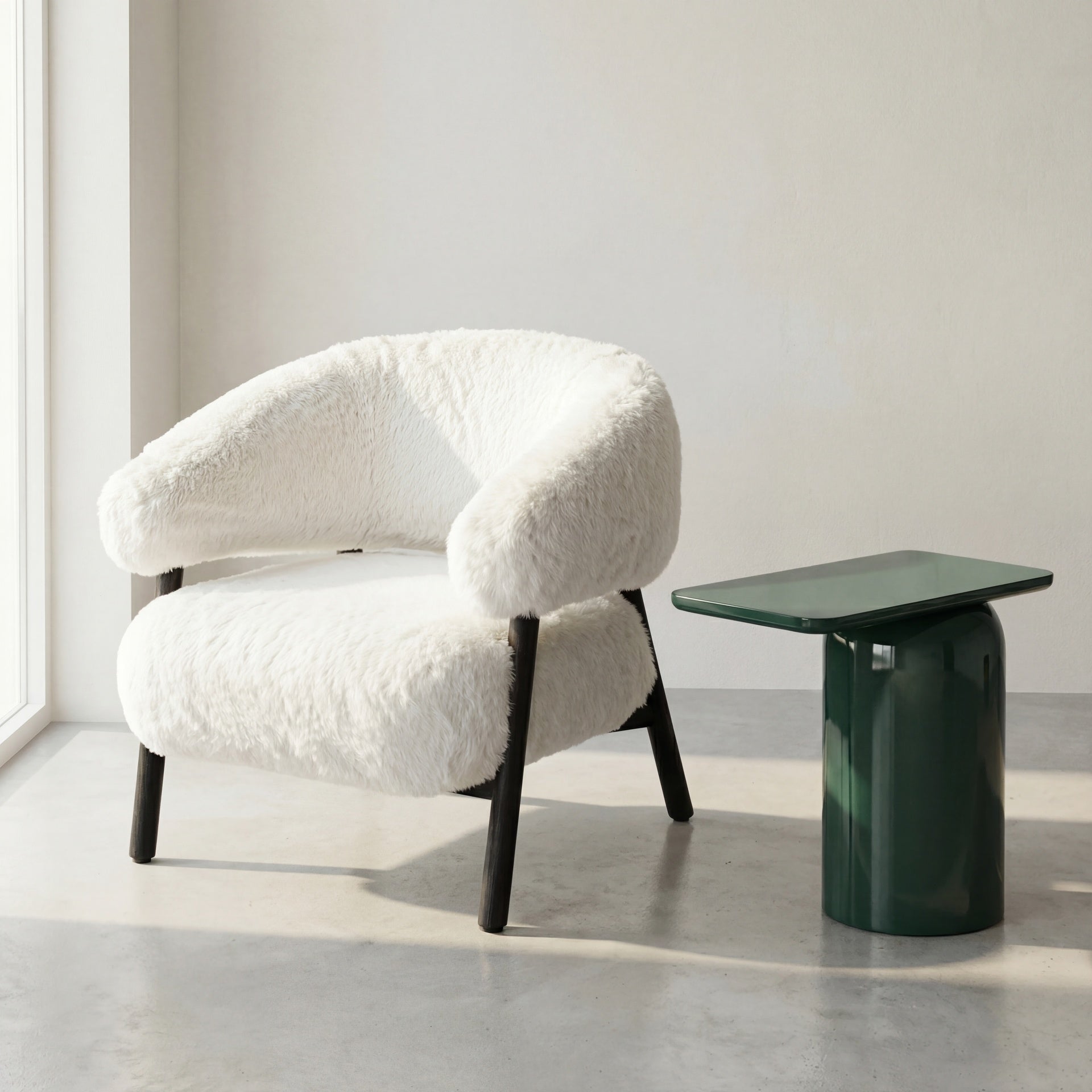 Mandy Black Wood & Fairy Accent Chair by Urbia