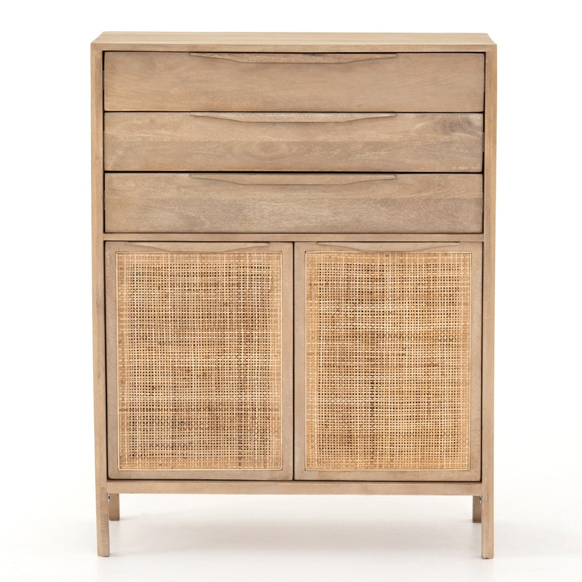 Sydney Woven Cane Tall Chest Of Drawers
