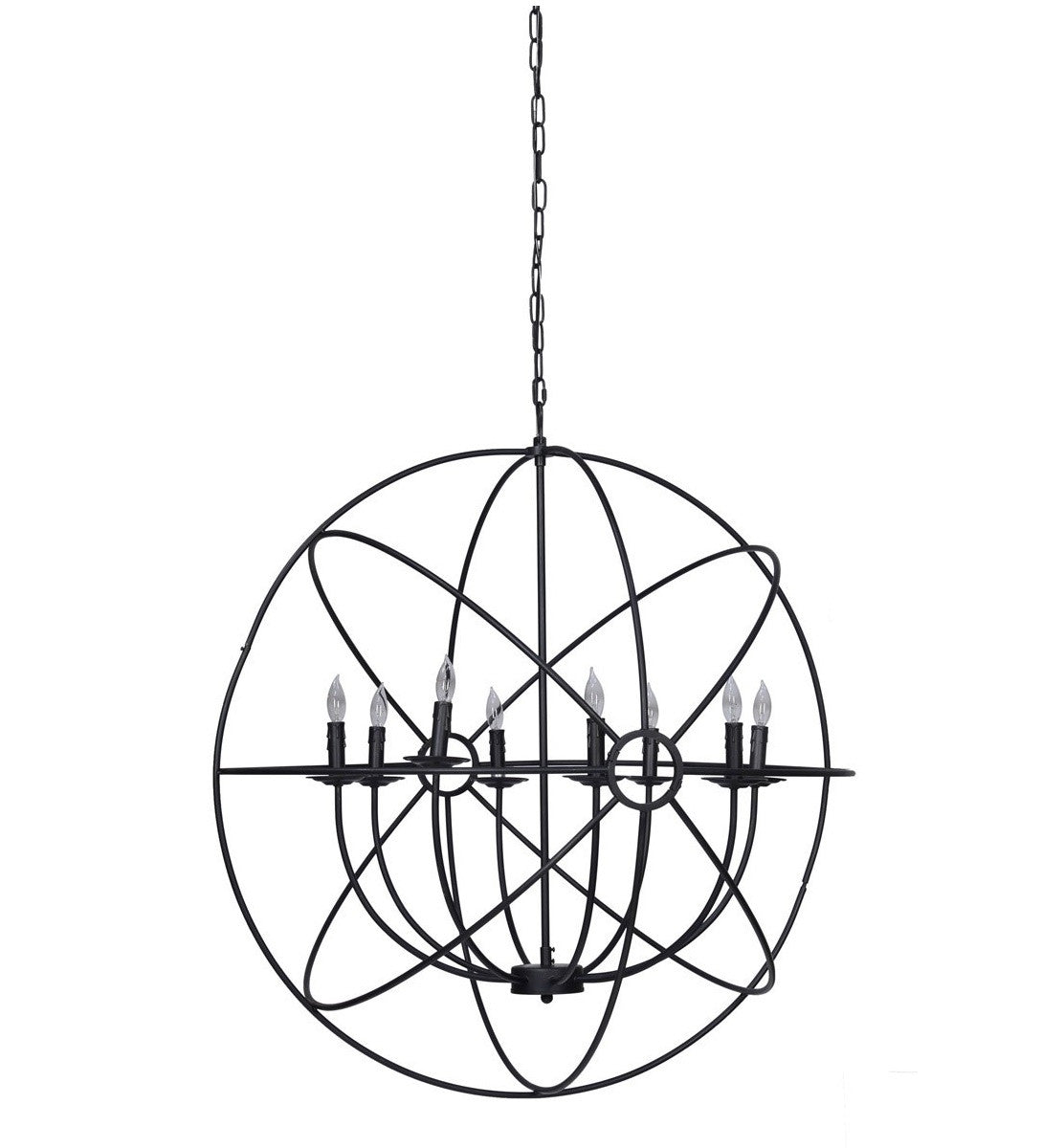 Industrial Iron Orb Chandelier