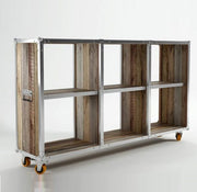 Industrial Loft Reclaimed Teak Low Bookcase