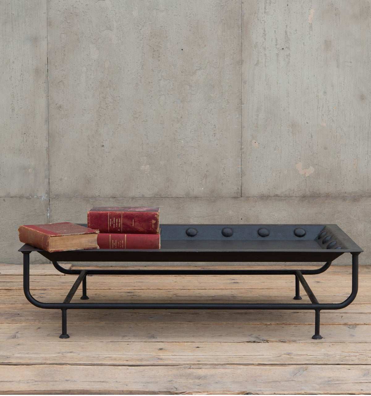 Van Thiel & Co. Industrial Metal Riveted Tray Table