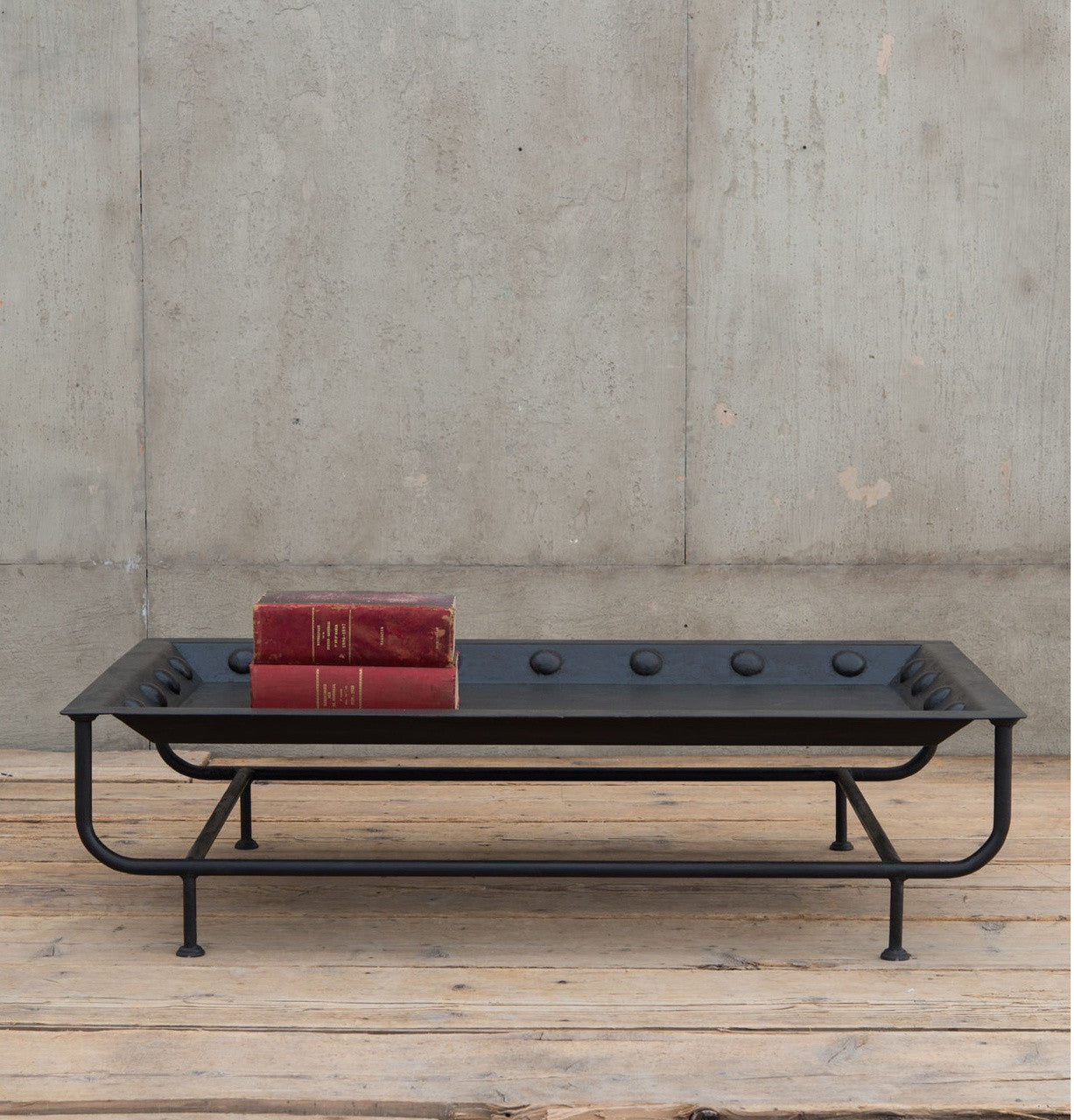 Van Thiel & Co. Industrial Metal Riveted Tray Table sale