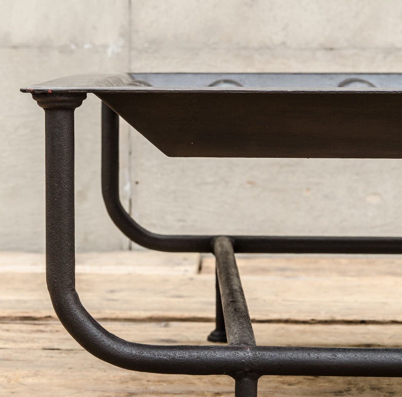 Van Thiel & Co. Industrial Metal Riveted Tray Coffee Table