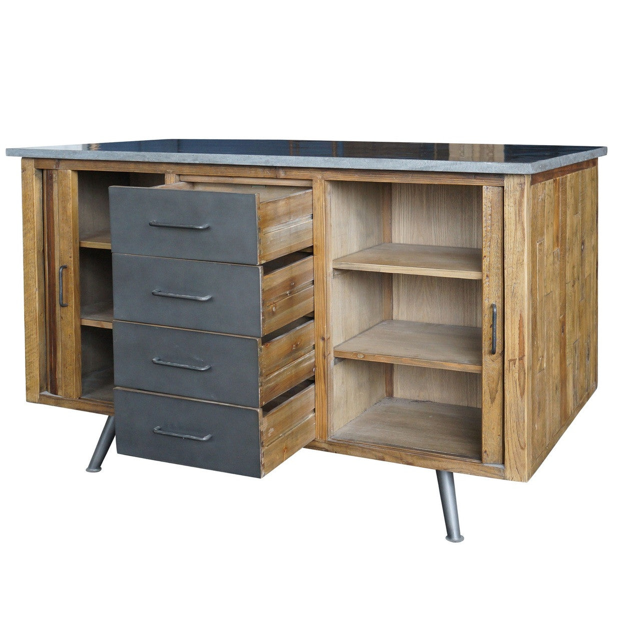 Industrial Large Kitchen Island with storage