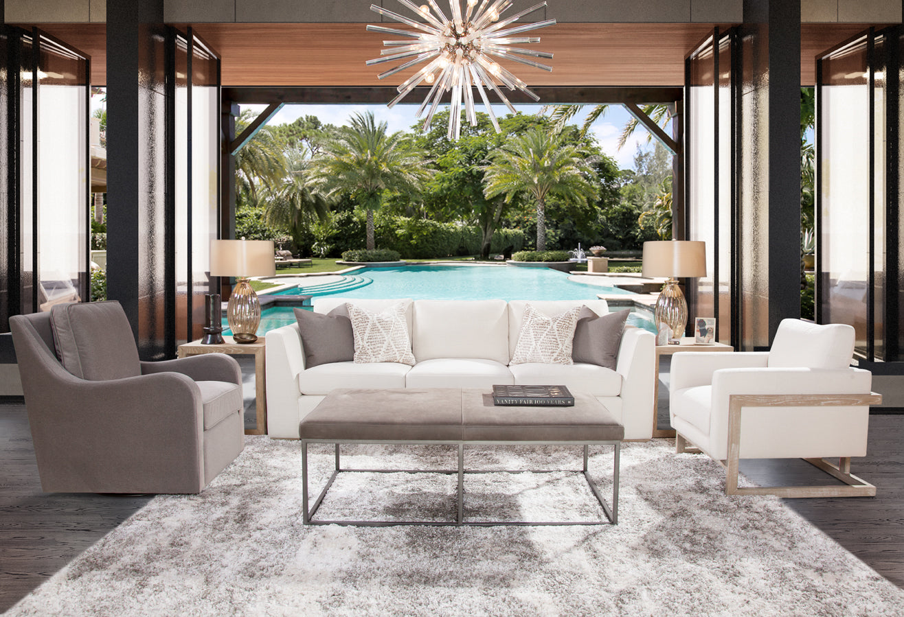 La Cienega Chair in Data Cream (Performance Fabric)
