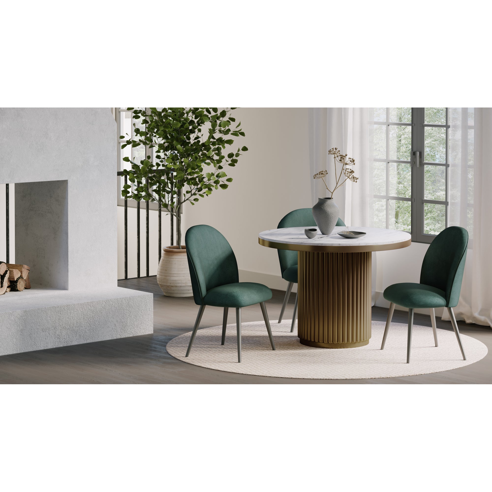 Tower Dining Table White Marble by Moe's Home Collection - view 3
