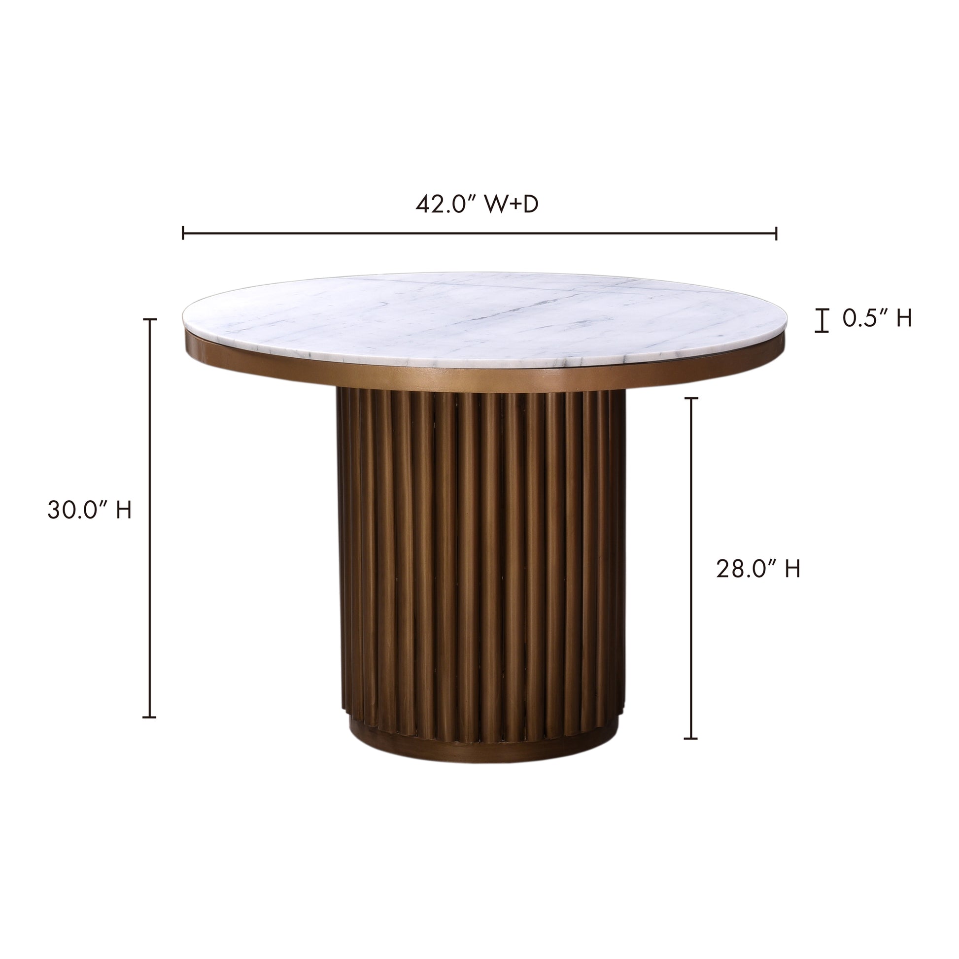 Tower Dining Table White Marble by Moe's Home Collection - view 4