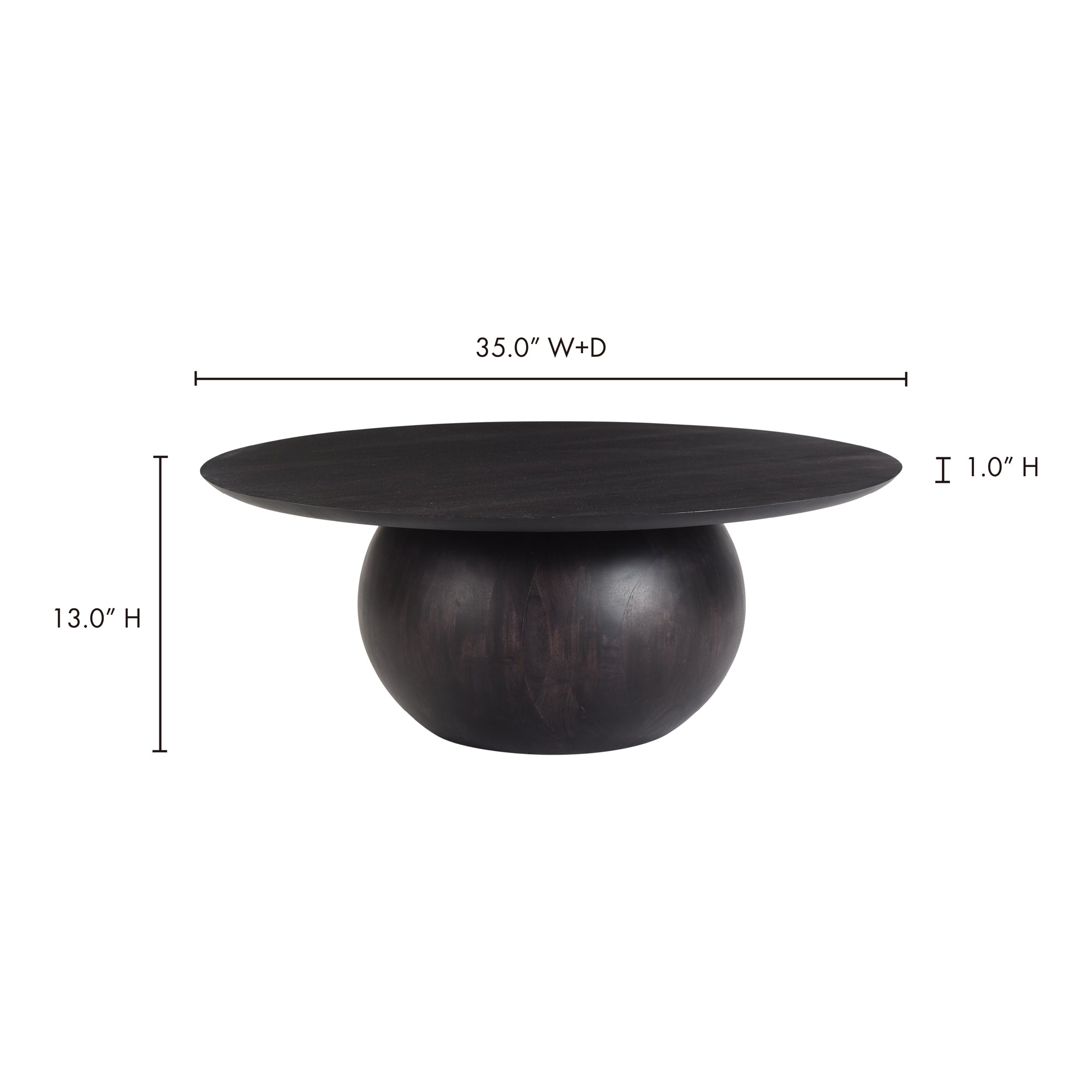 Bradbury Coffee Table Black by Moe's Home Collection - view 3