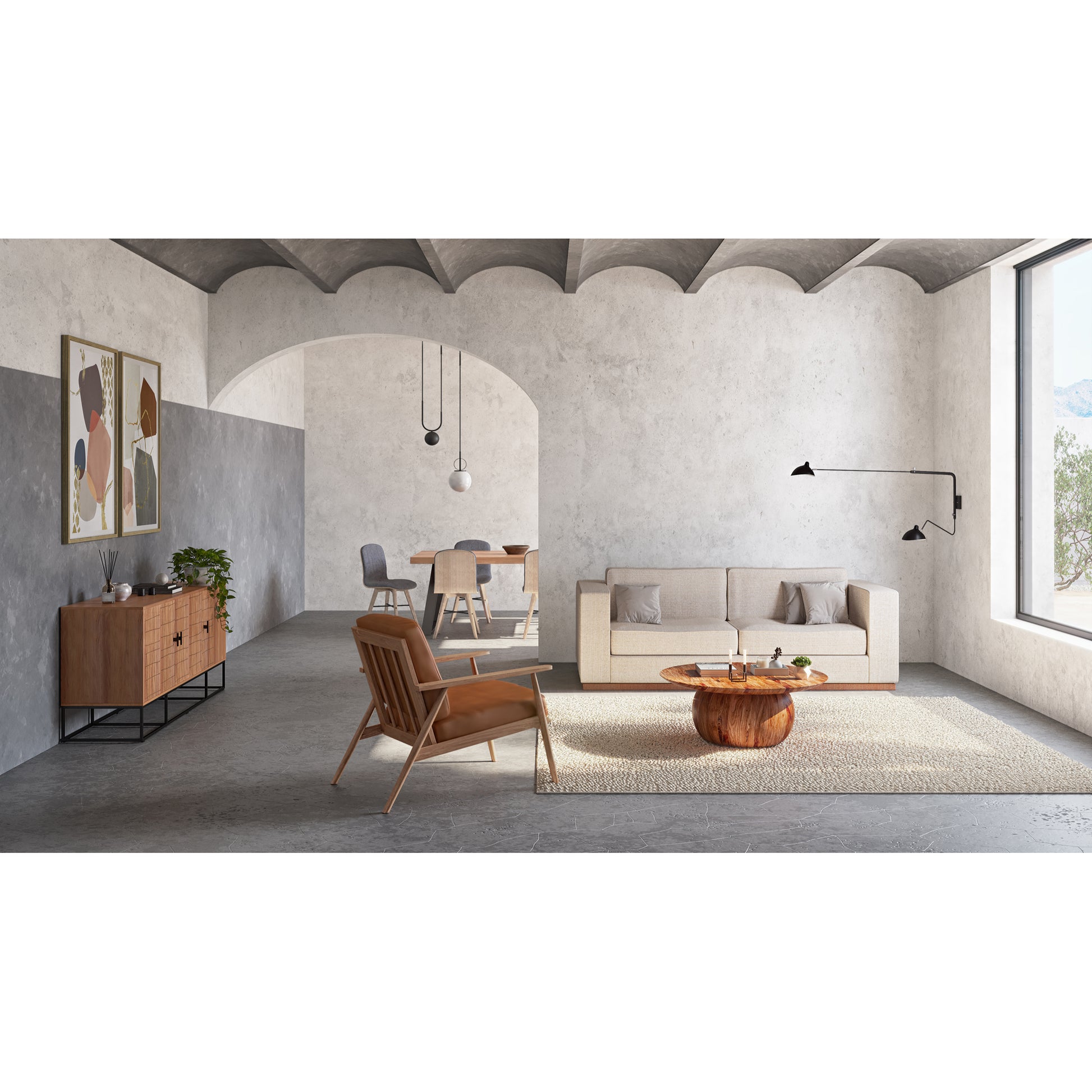 Bradbury Coffee Table Natural by Moe's Home Collection - view 3