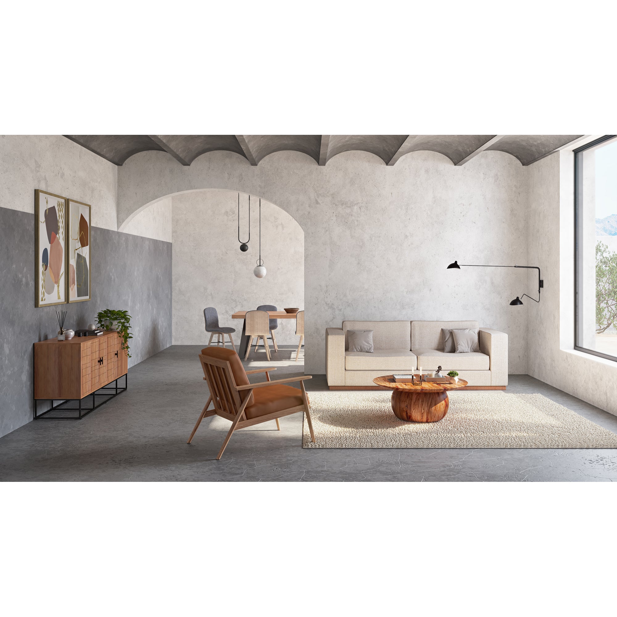 Bradbury Coffee Table Natural by Moe's Home Collection - view 3