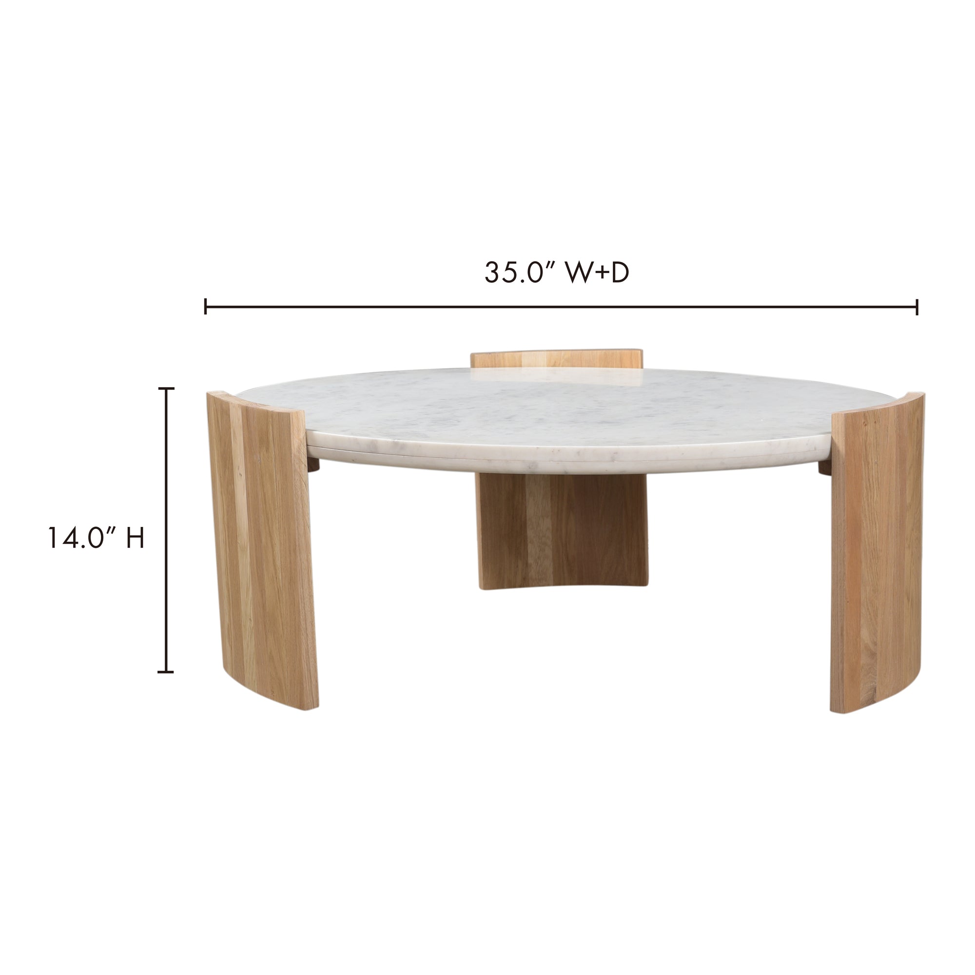 Dala Coffee Table White by Moe's Home Collection - view 4
