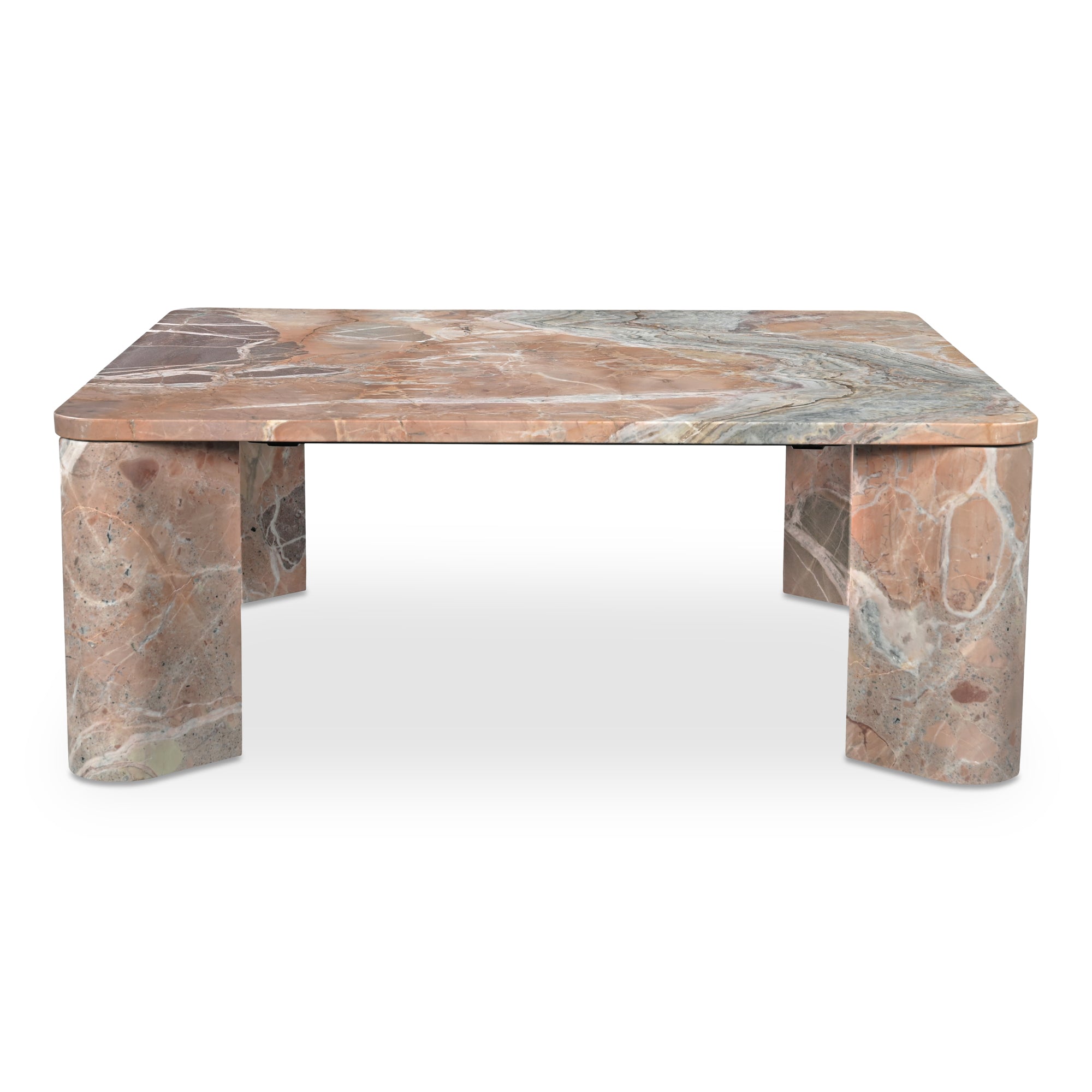 Segment Coffee Table Orange Levante Marble by Moe's Home Collection