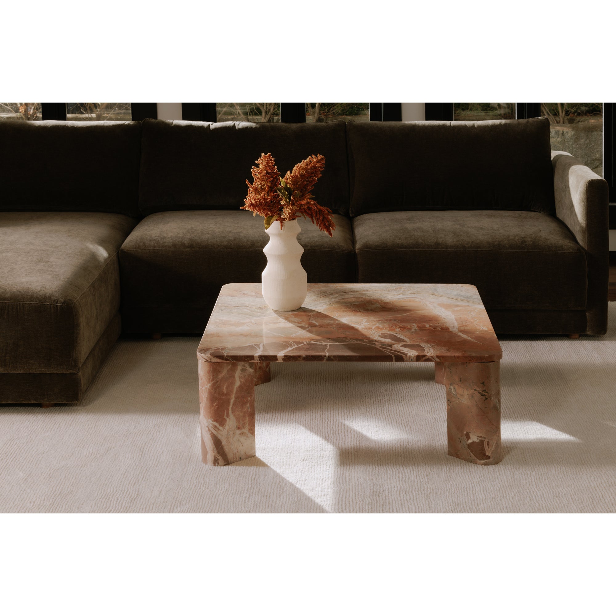 Segment Coffee Table Orange Levante Marble by Moe's Home Collection - view 2