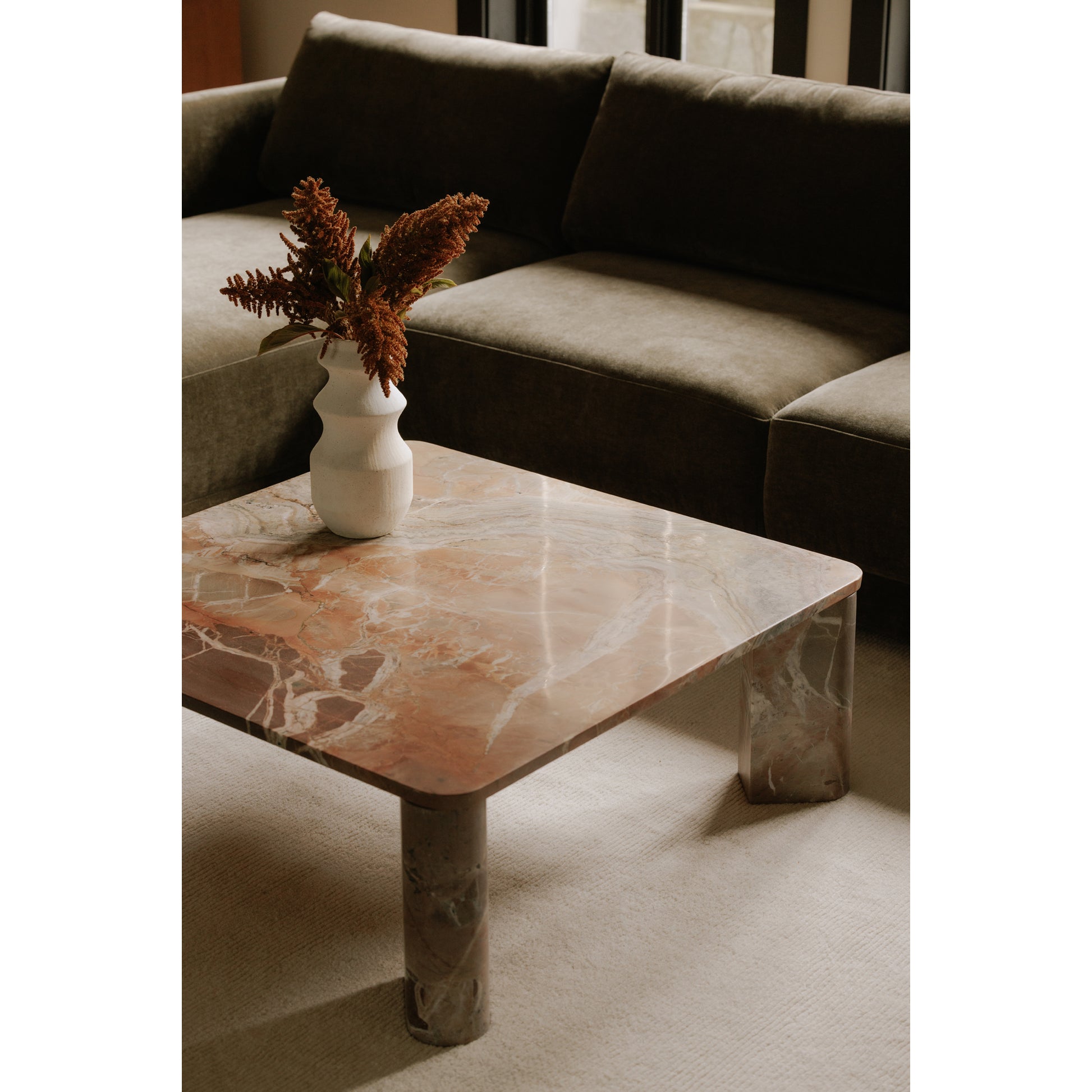 Segment Coffee Table Orange Levante Marble by Moe's Home Collection - view 3