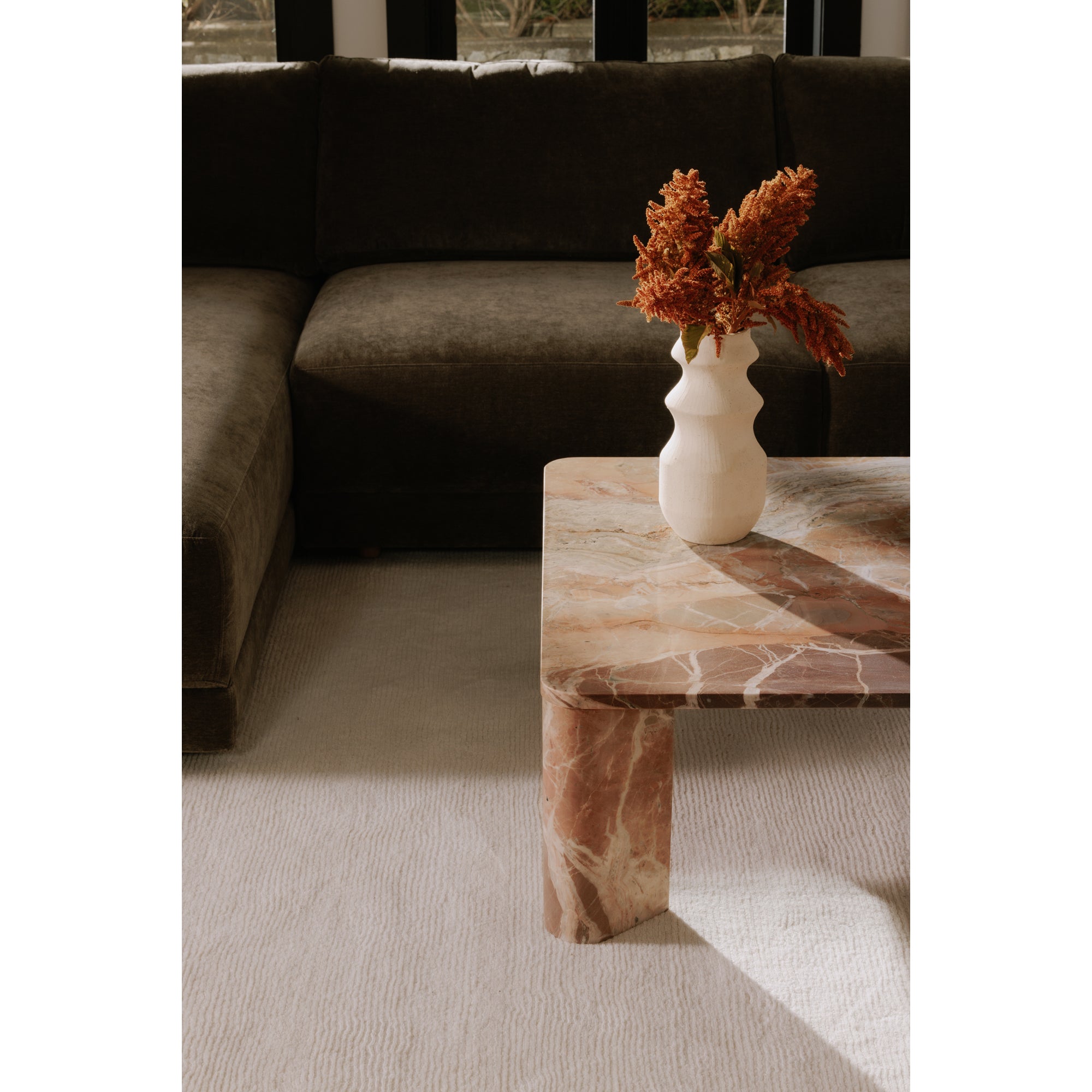 Segment Coffee Table Orange Levante Marble by Moe's Home Collection - view 4