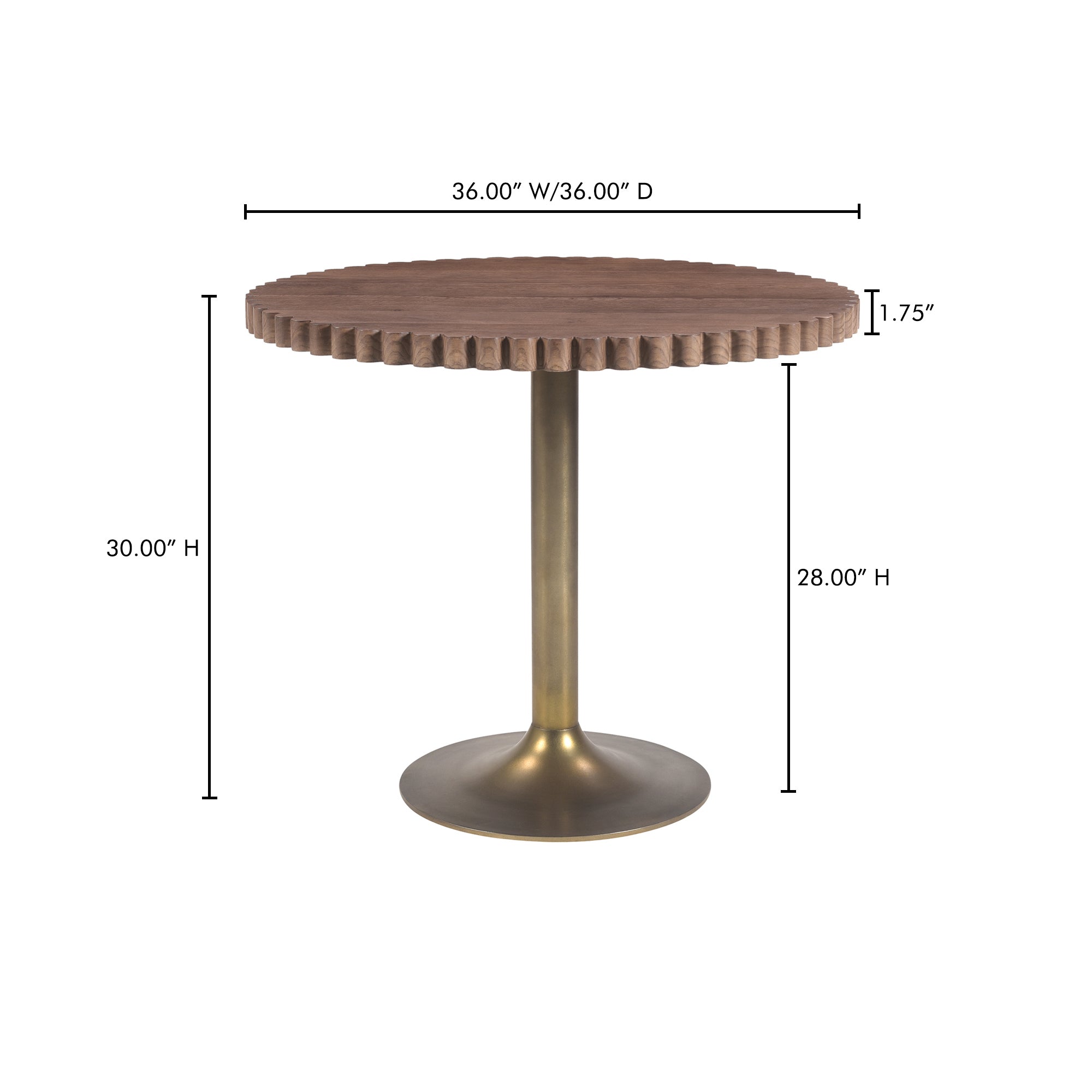 Nomi Cafe Table Brown by Moe's Home Collection - view 7