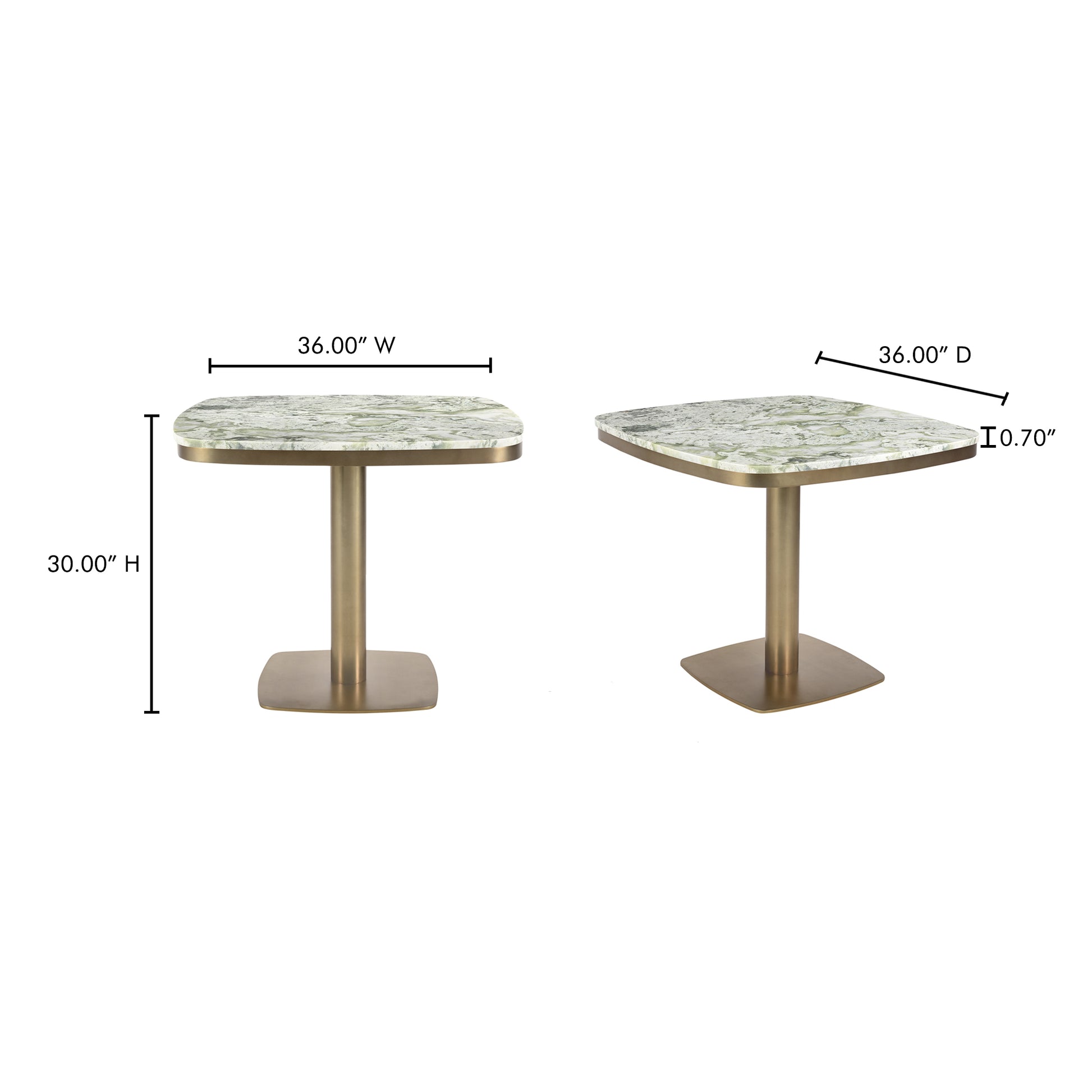 Celeste Cafe Table Green Onyx Marble by Moe's Home Collection - view 6