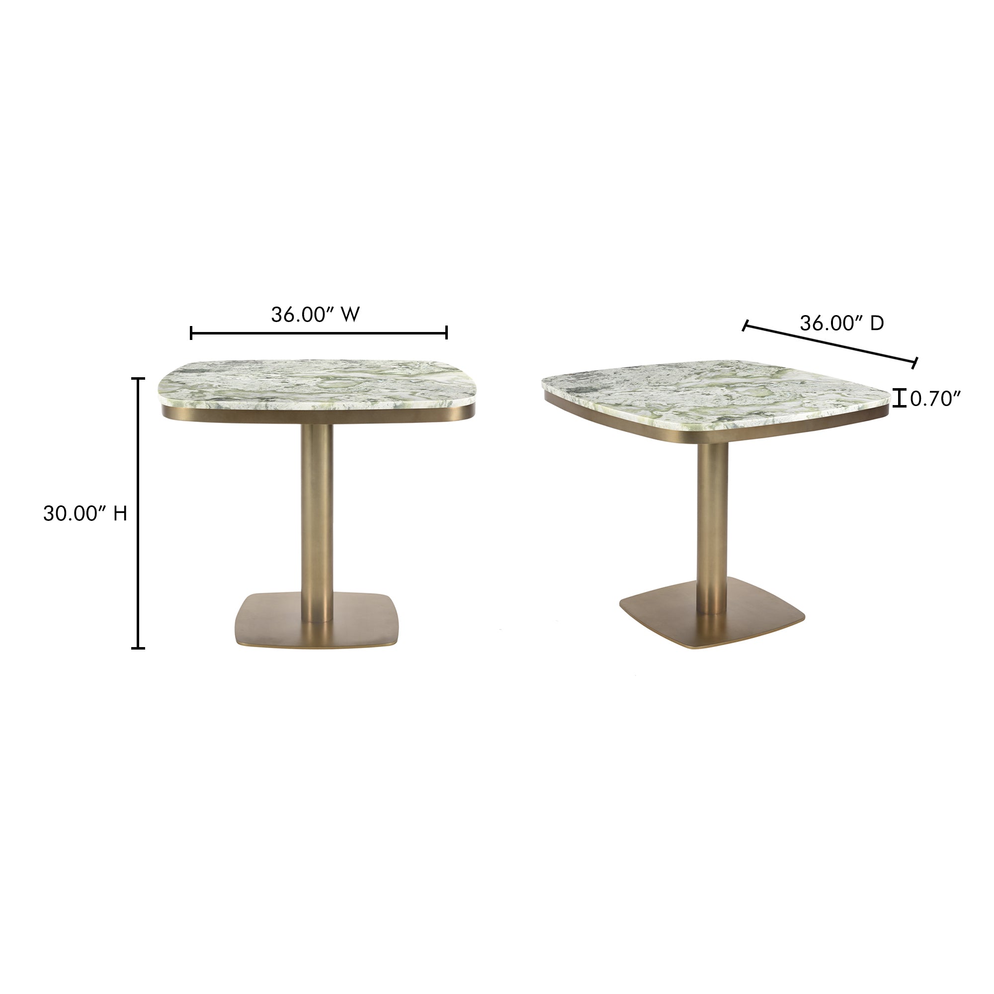 Celeste Cafe Table Green Onyx Marble by Moe's Home Collection - view 6