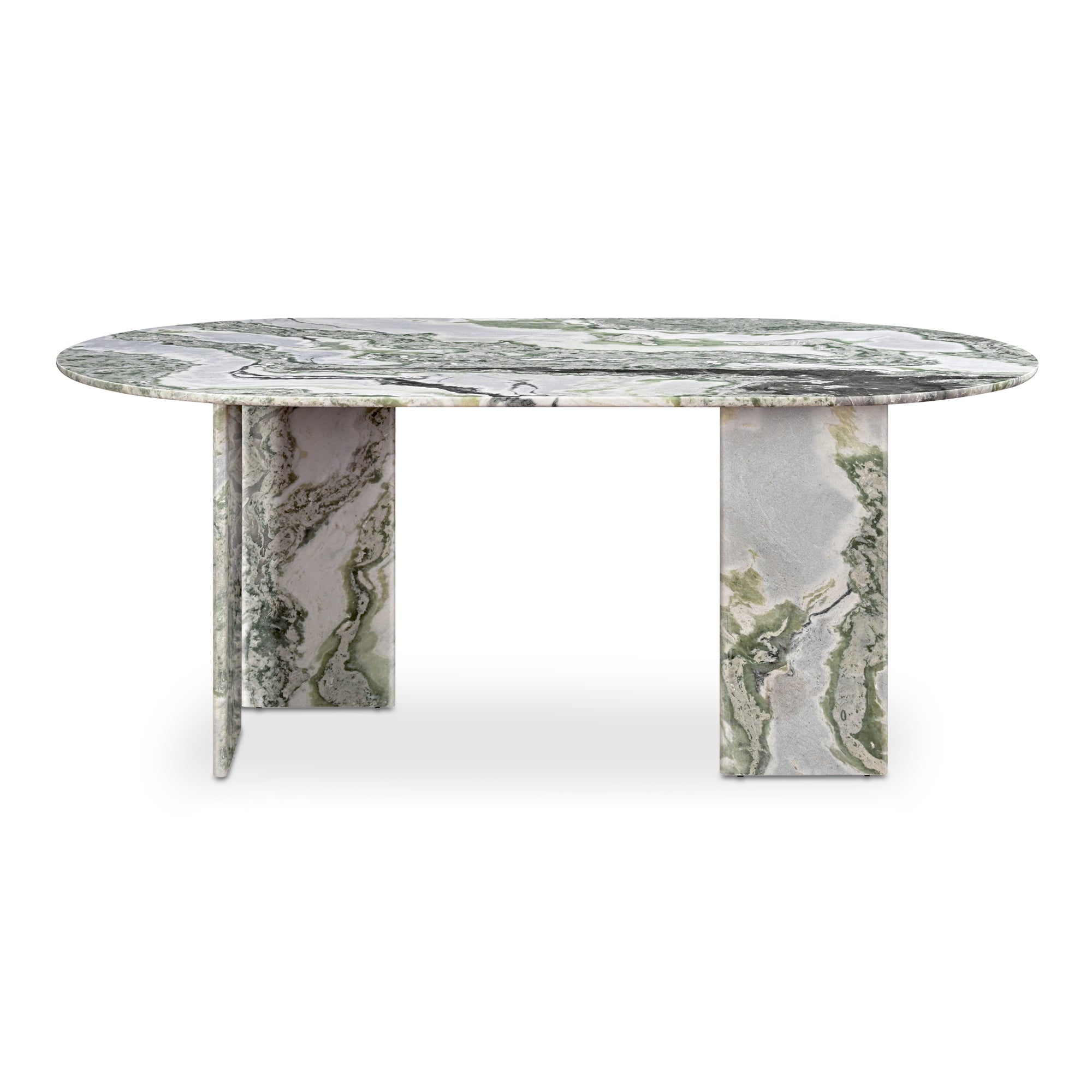 Celia Oval Dining Table Green Onyx Marble by Moe's Home Collection