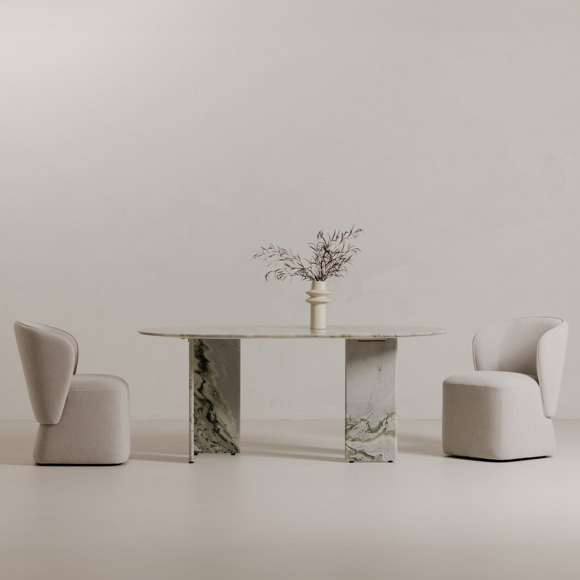 Celia Oval Dining Table Green Onyx Marble by Moe's Home Collection - view 2
