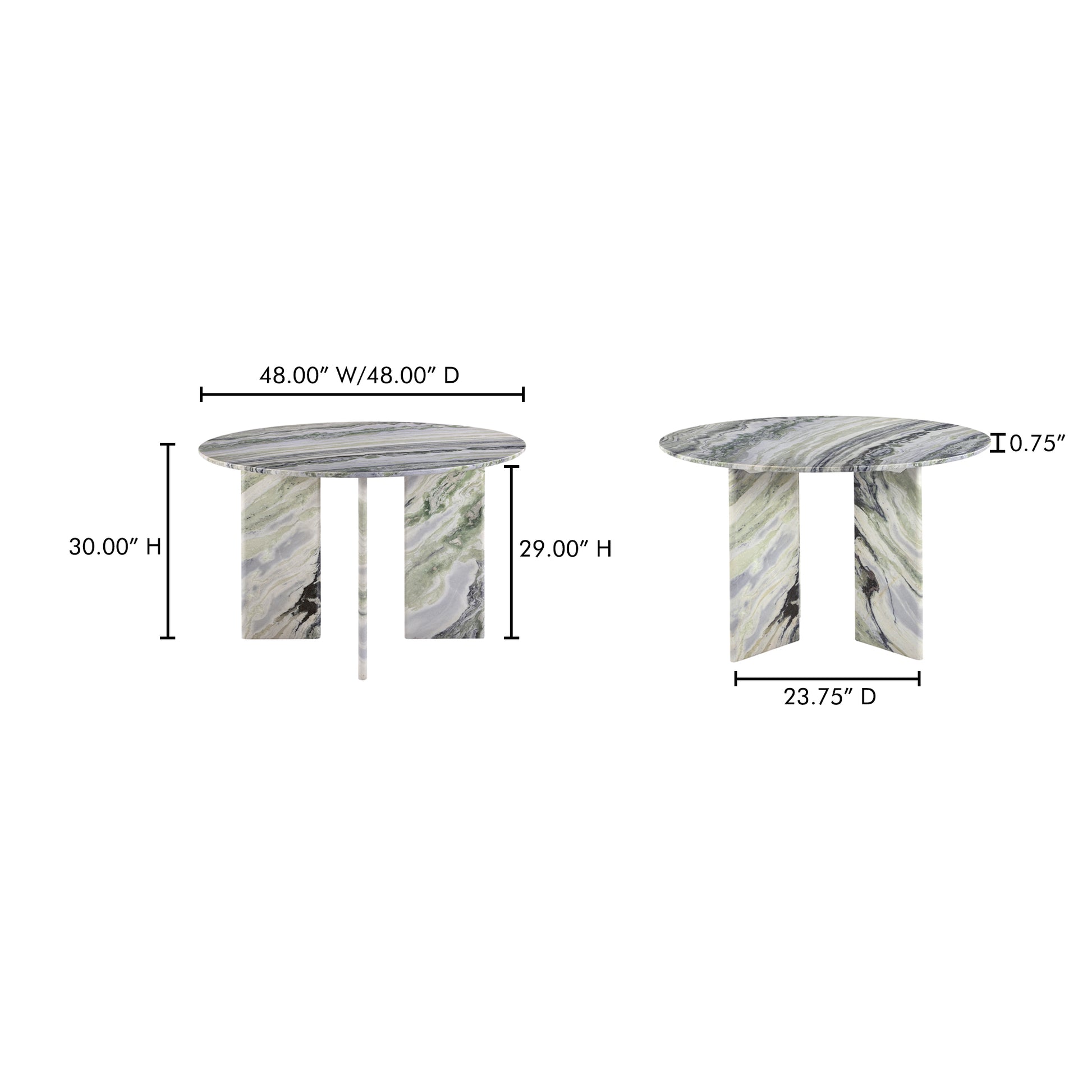 Celia Round Dining Table Green Onyx Marble by Moe's Home Collection - view 5