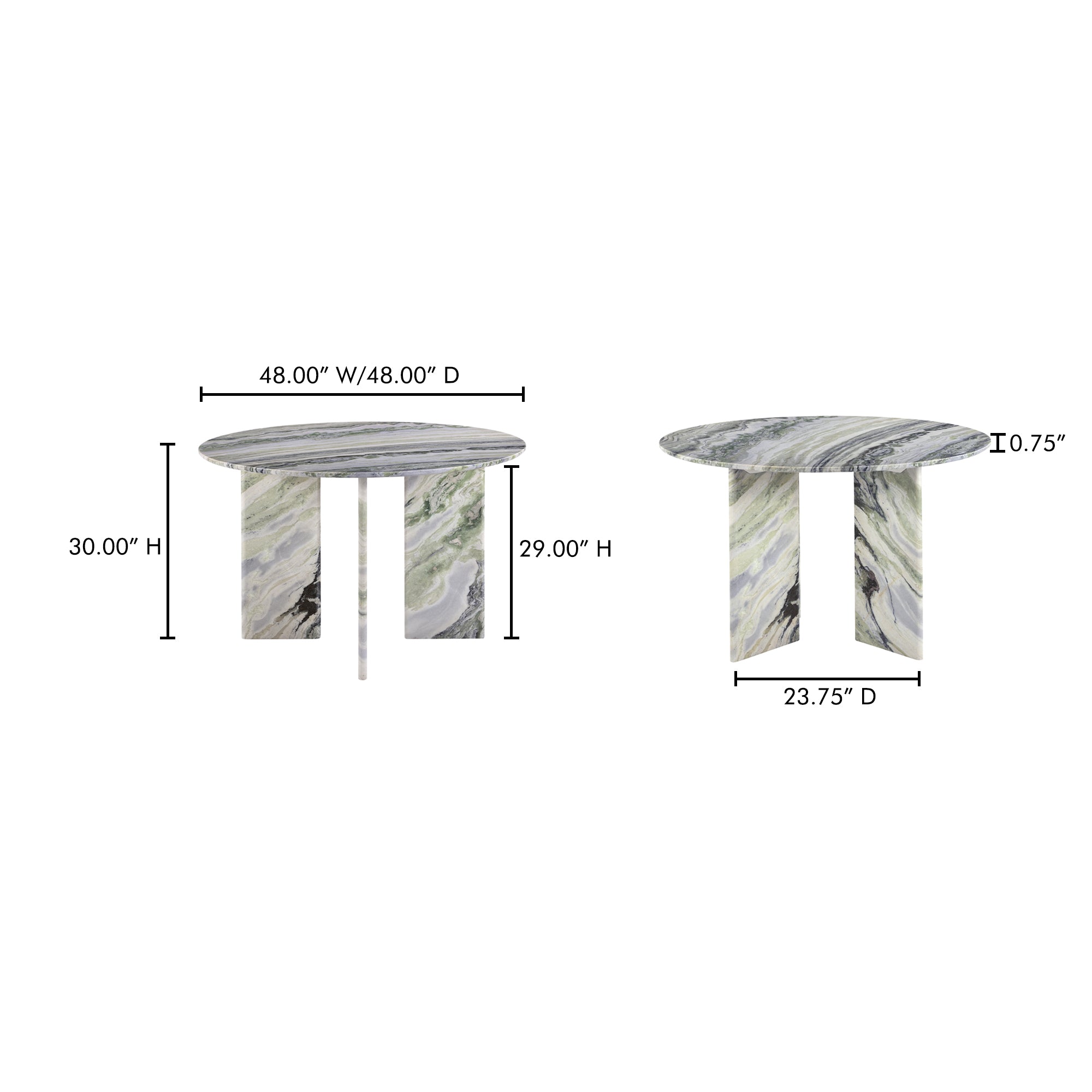 Celia Round Dining Table Green Onyx Marble by Moe's Home Collection - view 5