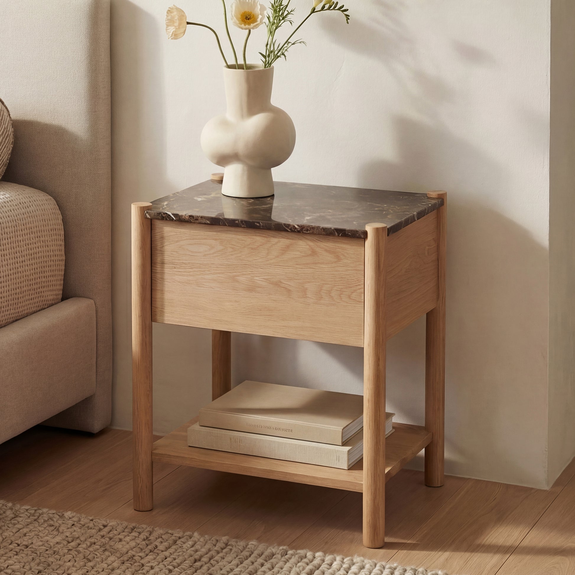 Elio Nightstand Dark Emperador Marble by Moe's Home Collection - view 2