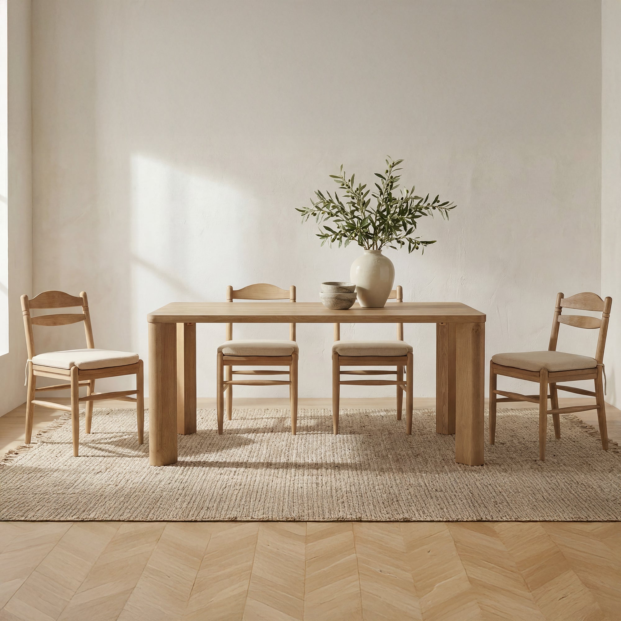 Segment Dining Table Wood Small Heritage Brown by Moe's Home Collection - view 3