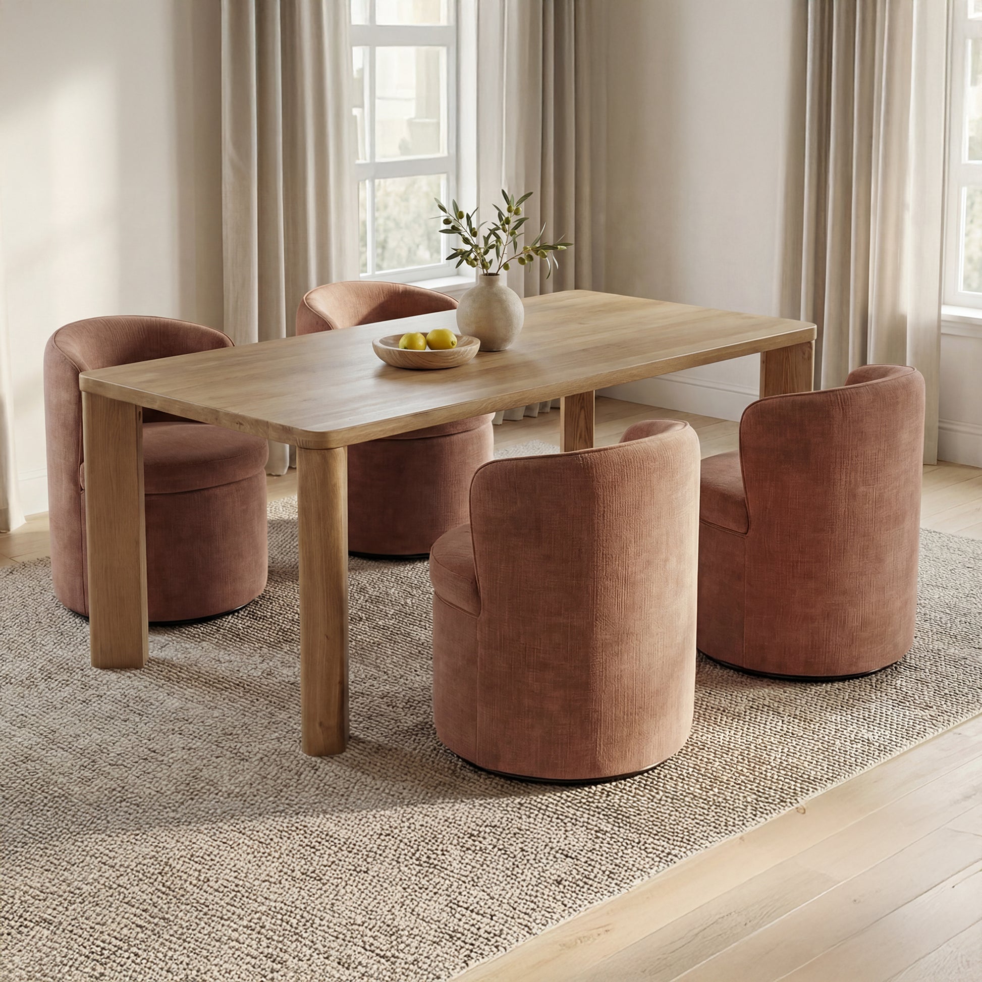 Segment Dining Table Wood Small Heritage Brown by Moe's Home Collection - view 4