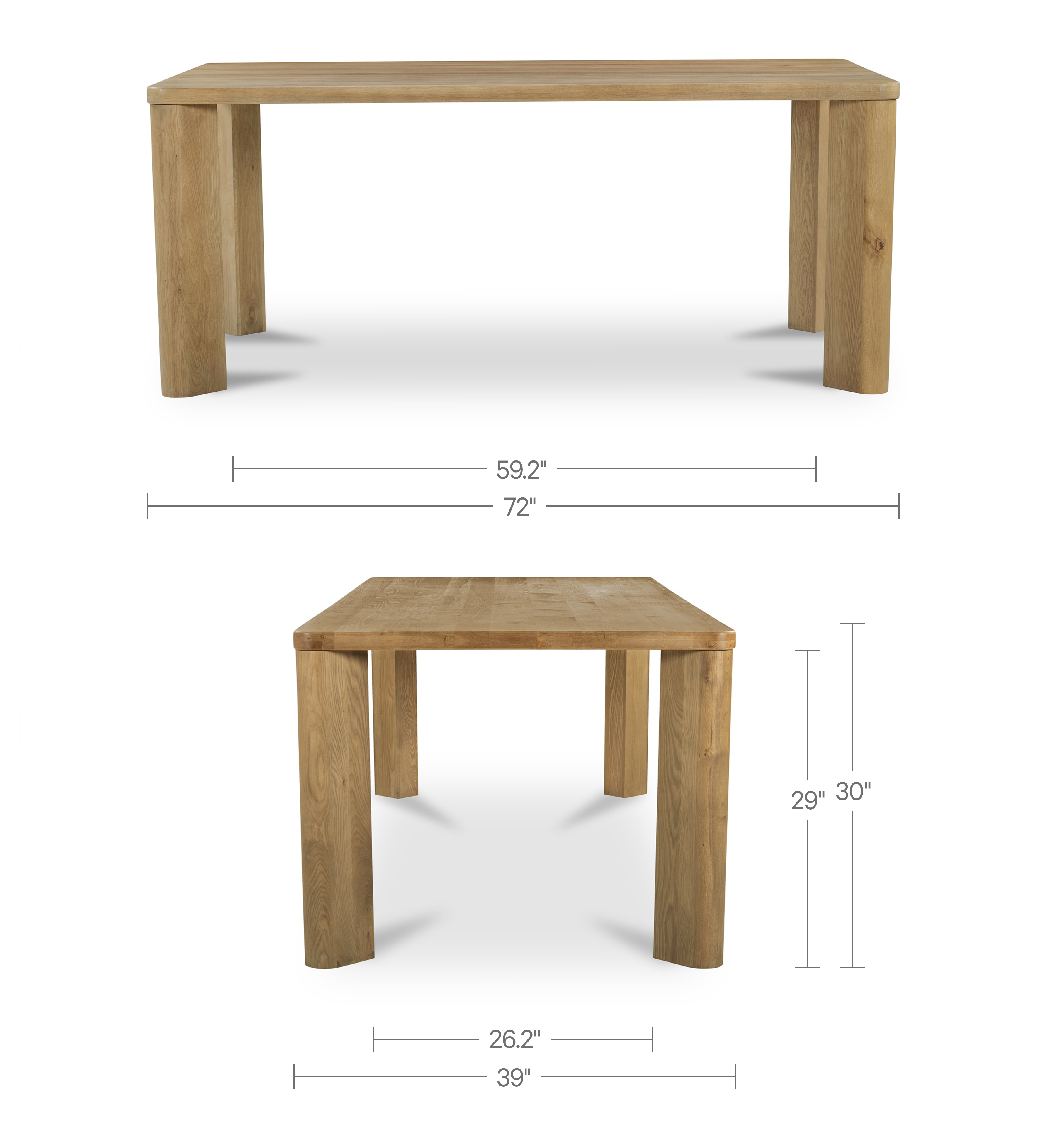 Segment Dining Table Wood Small Heritage Brown by Moe's Home Collection - view 5