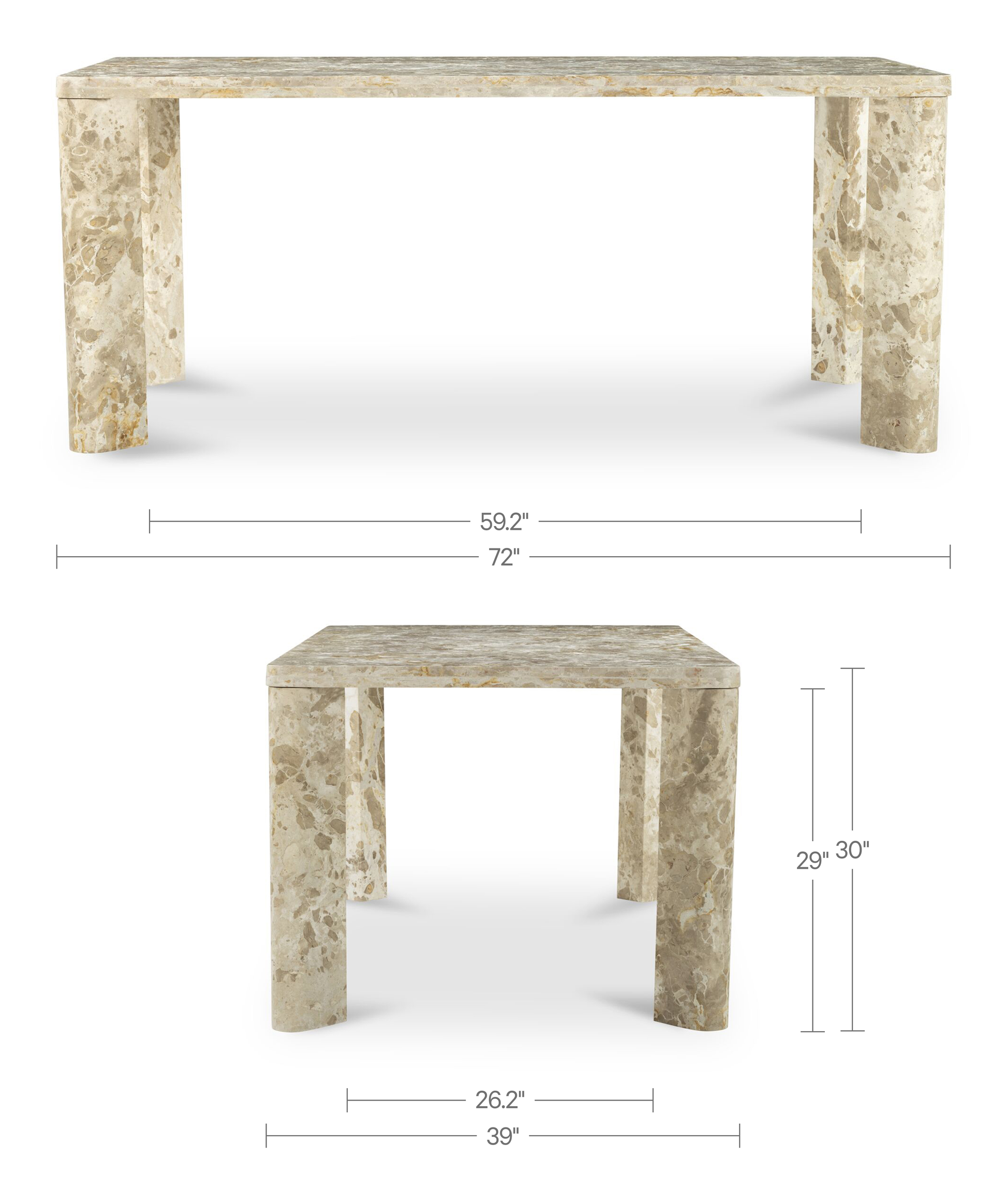 Segment Dining Table Panther Stone Beige by Moe's Home Collection - view 7