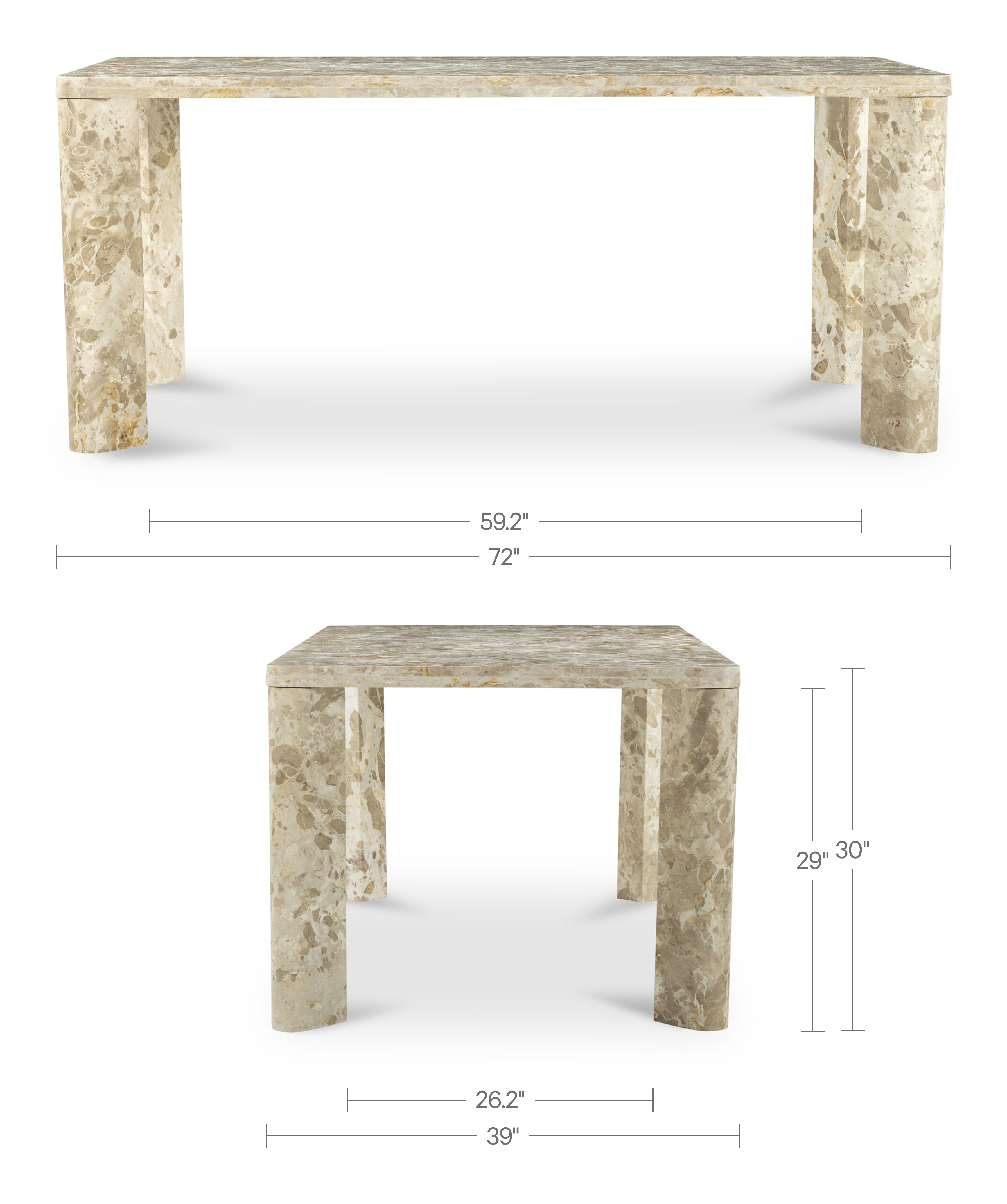 Segment Dining Table Panther Stone Beige by Moe's Home Collection - view 7