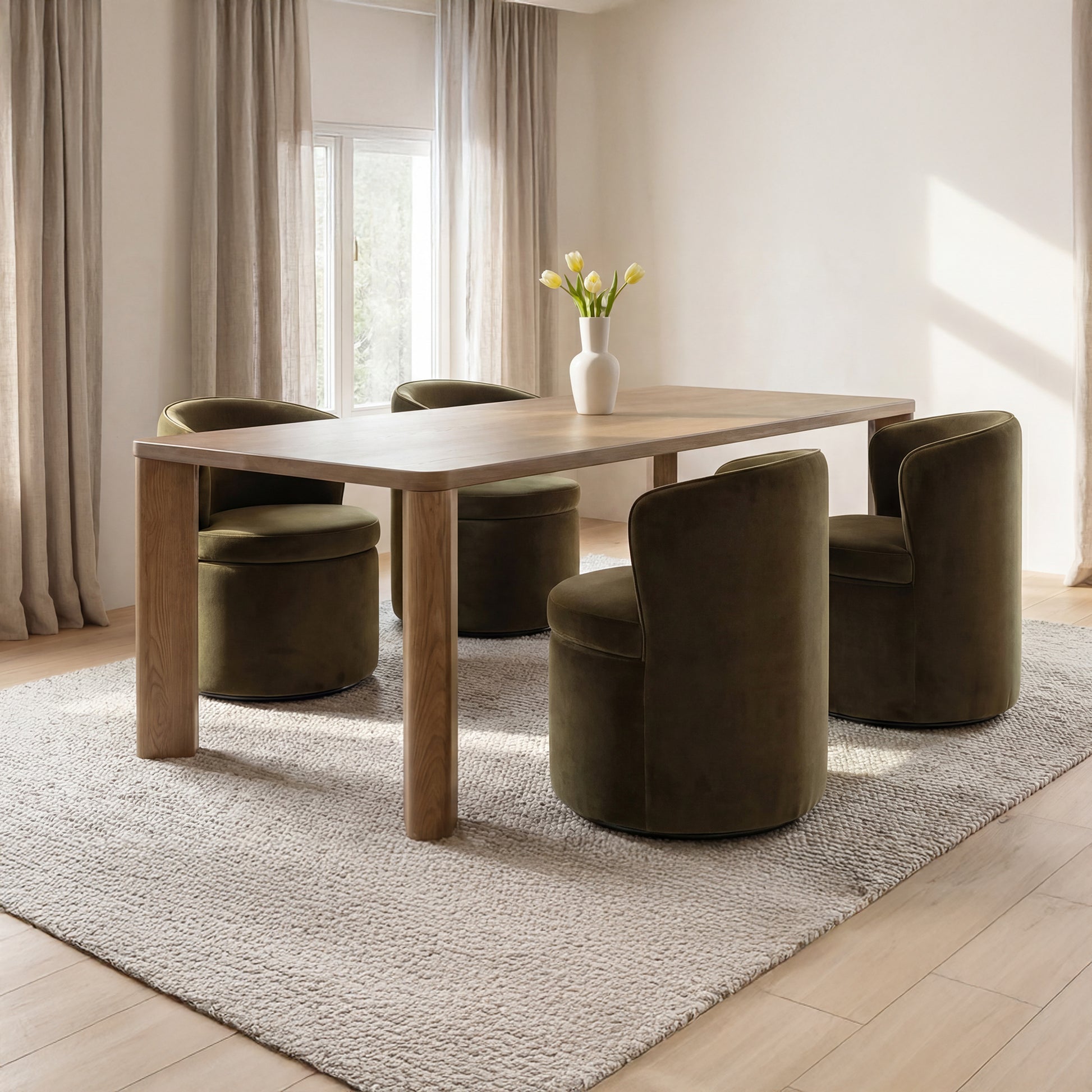 Segment Dining Table Wood Large Heritage Brown by Moe's Home Collection - view 4