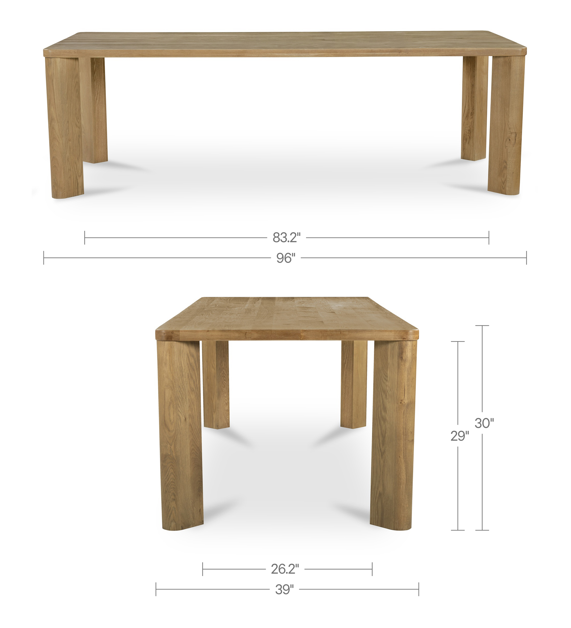 Segment Dining Table Wood Large Heritage Brown by Moe's Home Collection - view 5