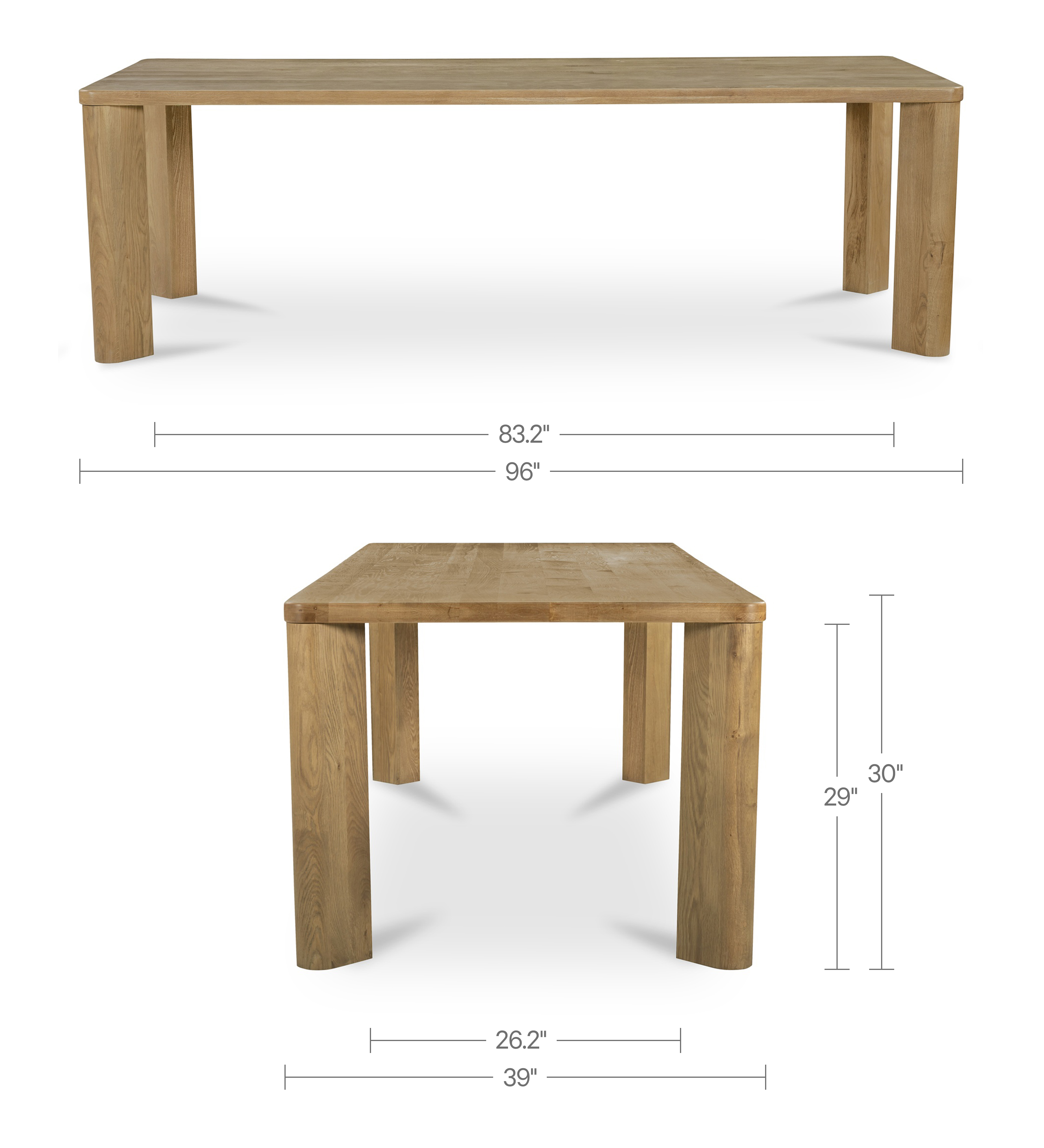 Segment Dining Table Wood Large Heritage Brown by Moe's Home Collection - view 5