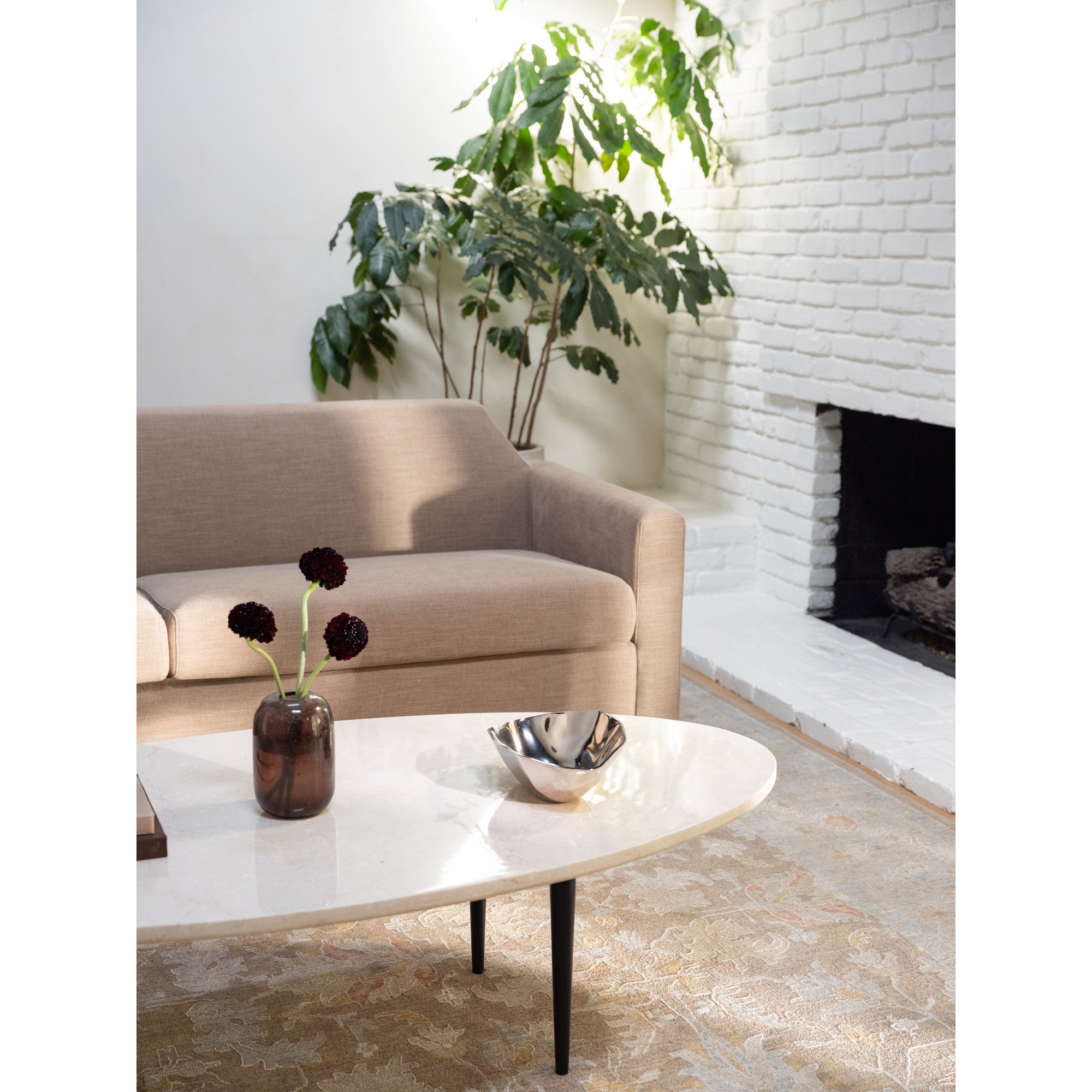 Winona Coffee Table Botticino Beige Marble by Moe's Home Collection - view 4