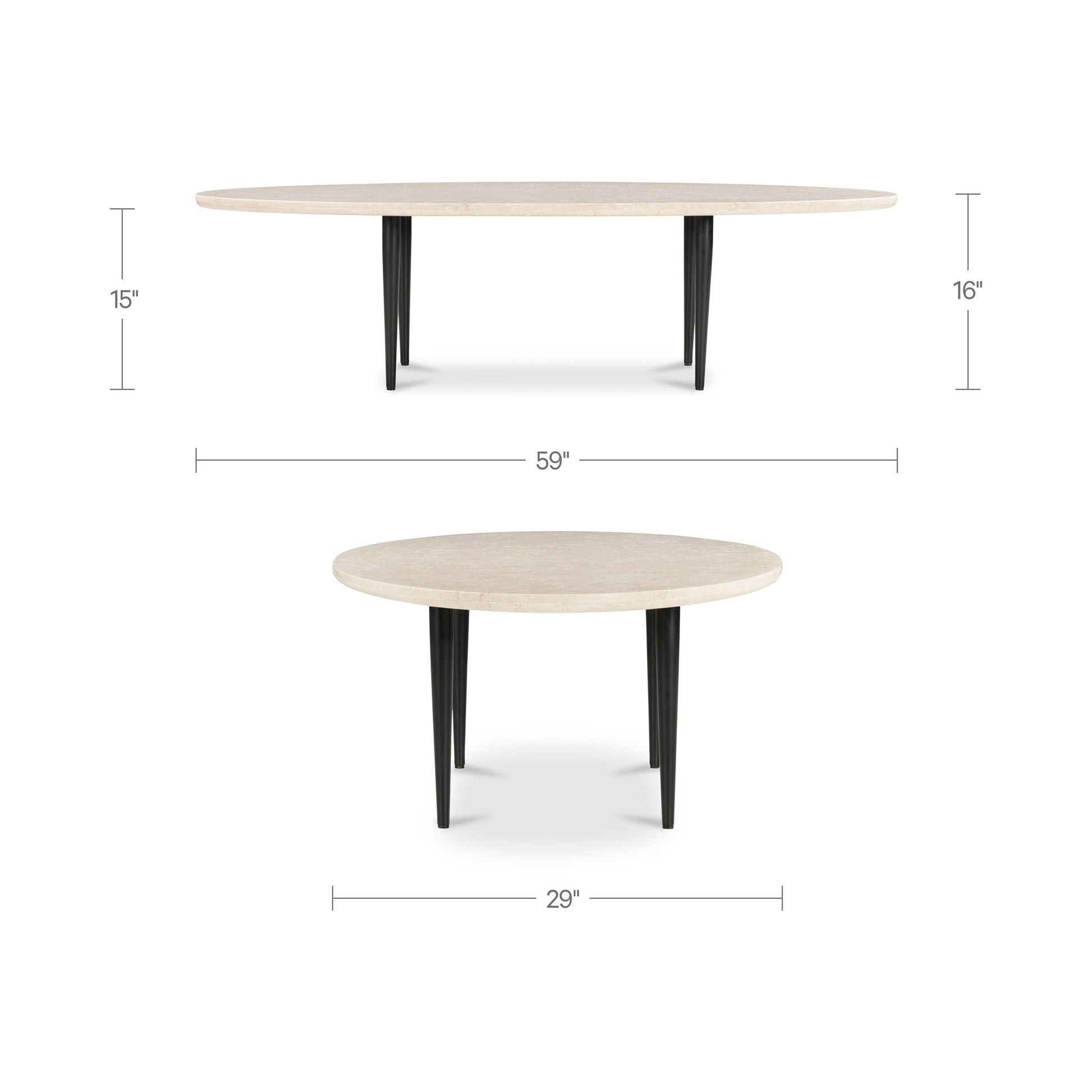 Winona Coffee Table Botticino Beige Marble by Moe's Home Collection - view 6