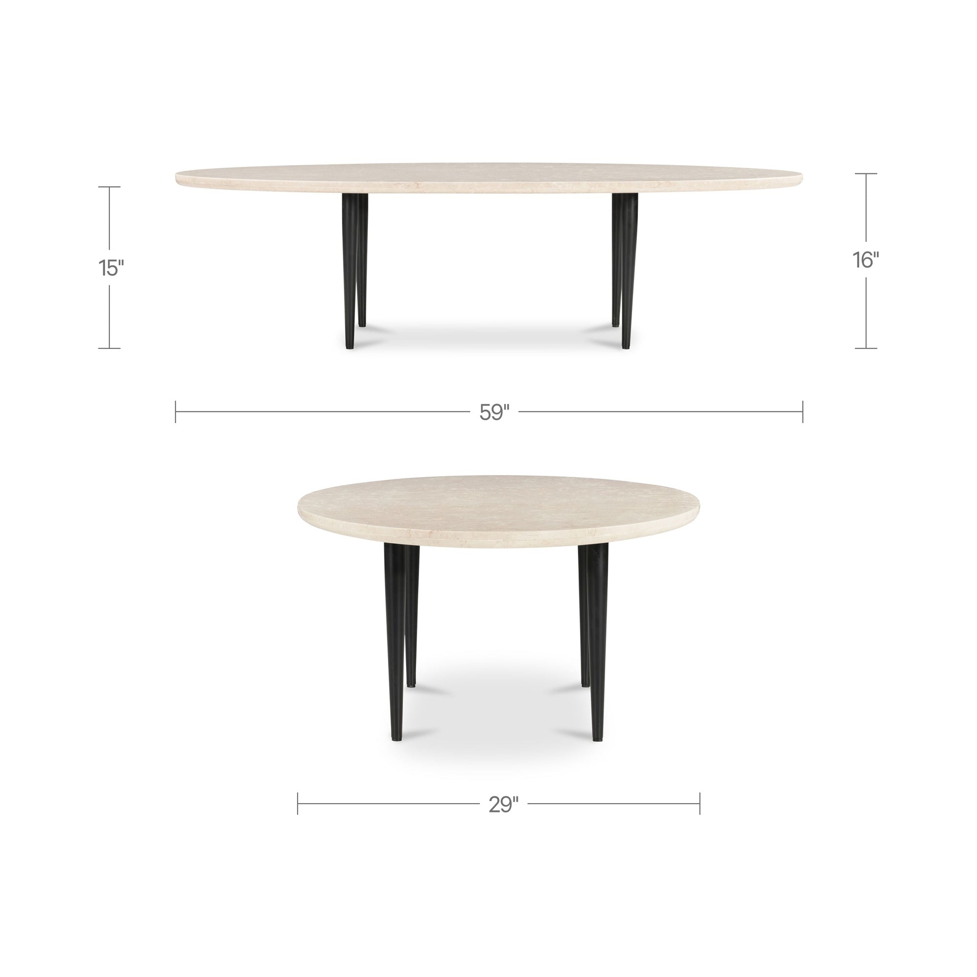 Winona Coffee Table Botticino Beige Marble by Moe's Home Collection - view 6